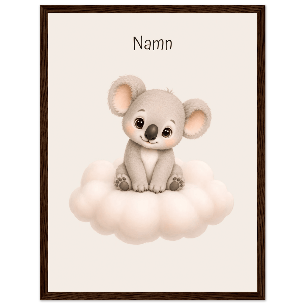 Koala på moln med namn poster