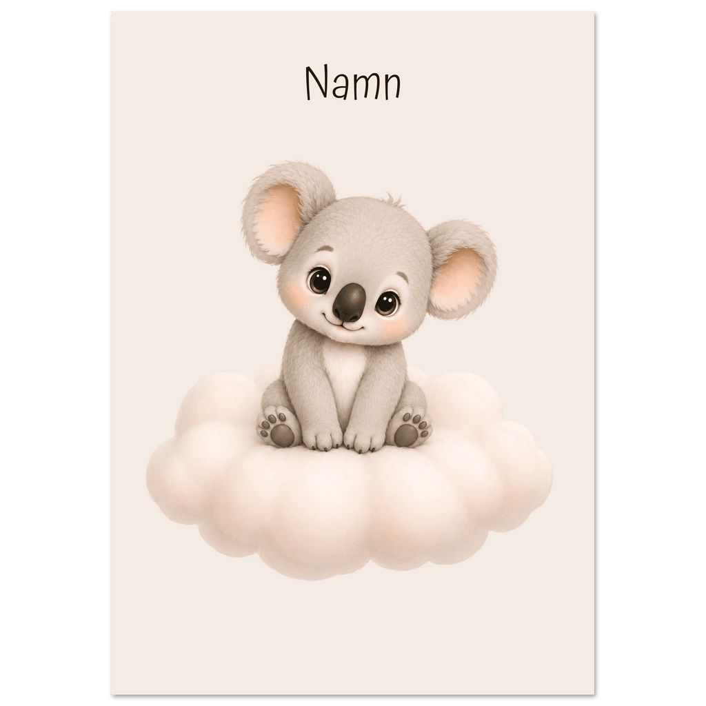 Koala på moln med namn poster