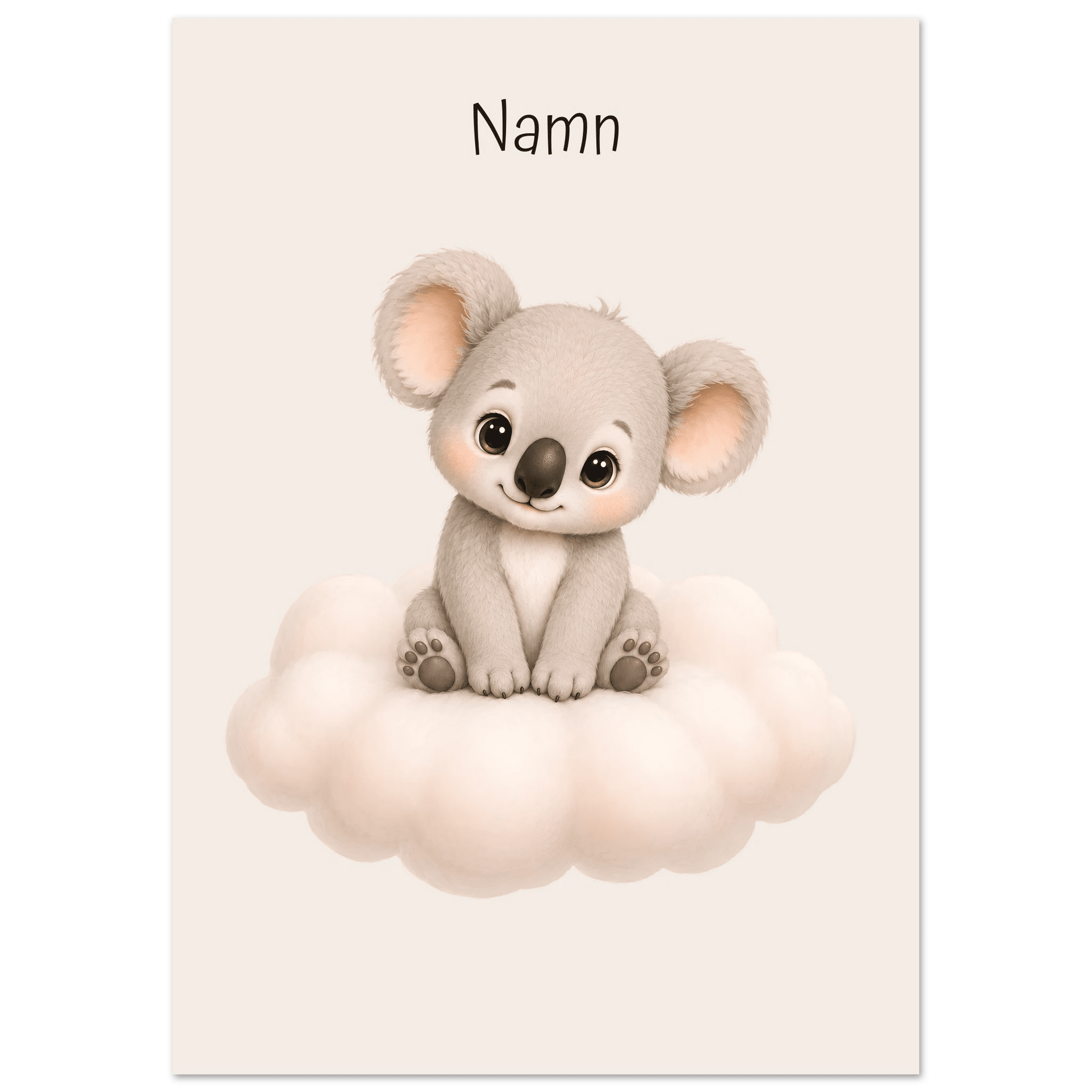 Koala på moln med namn poster