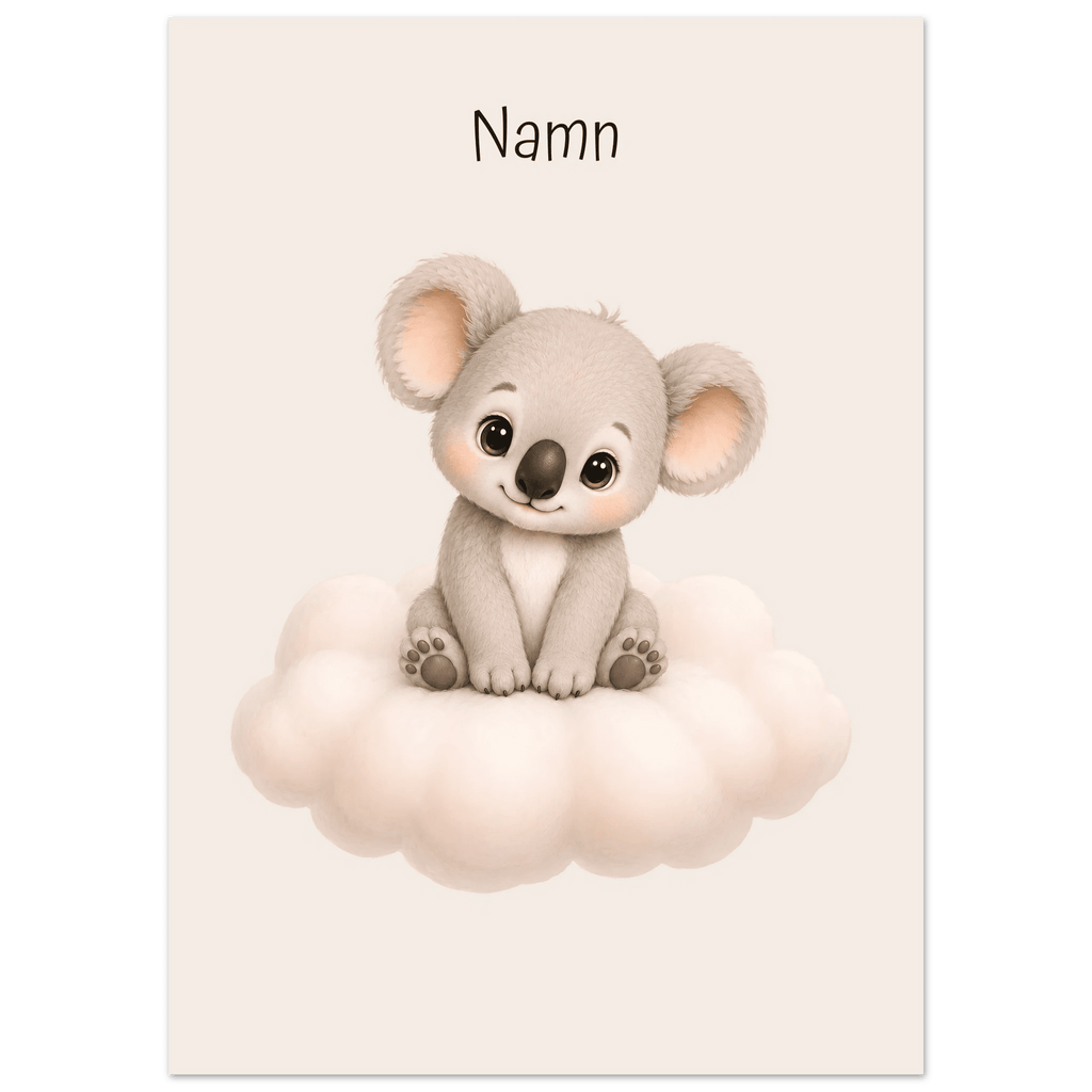Koala på moln med namn poster