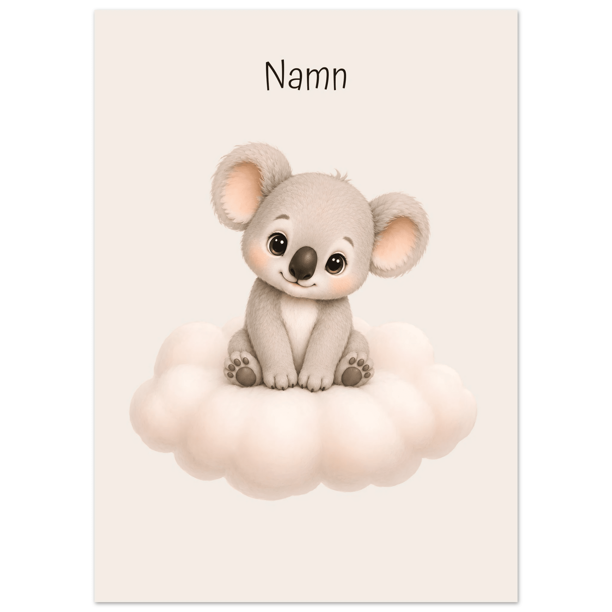 Koala på moln med namn poster