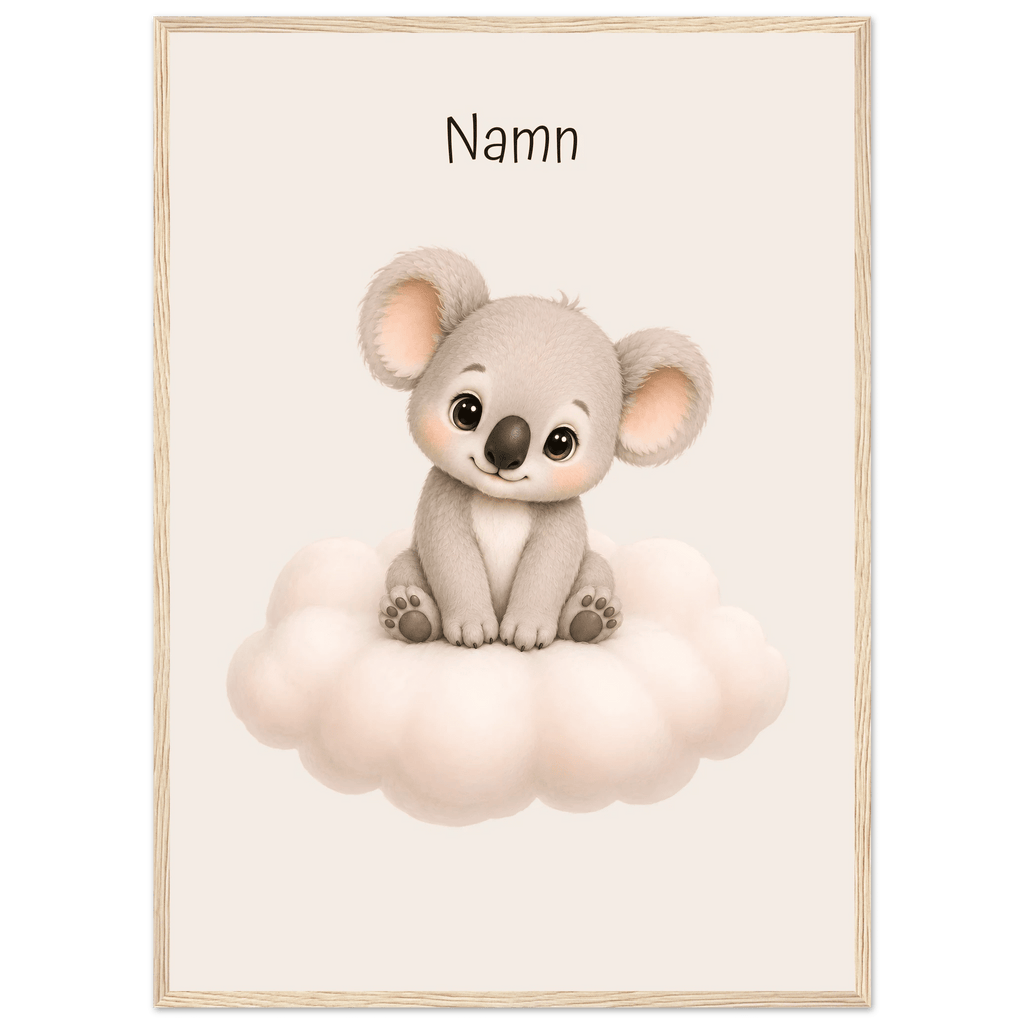 Koala på moln med namn poster