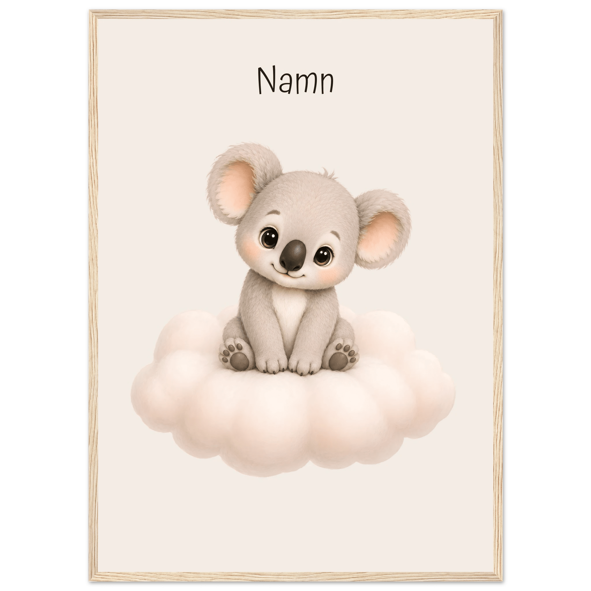 Koala på moln med namn poster