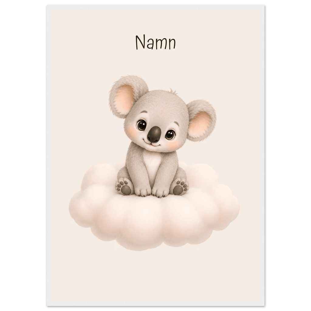 Koala på moln med namn poster