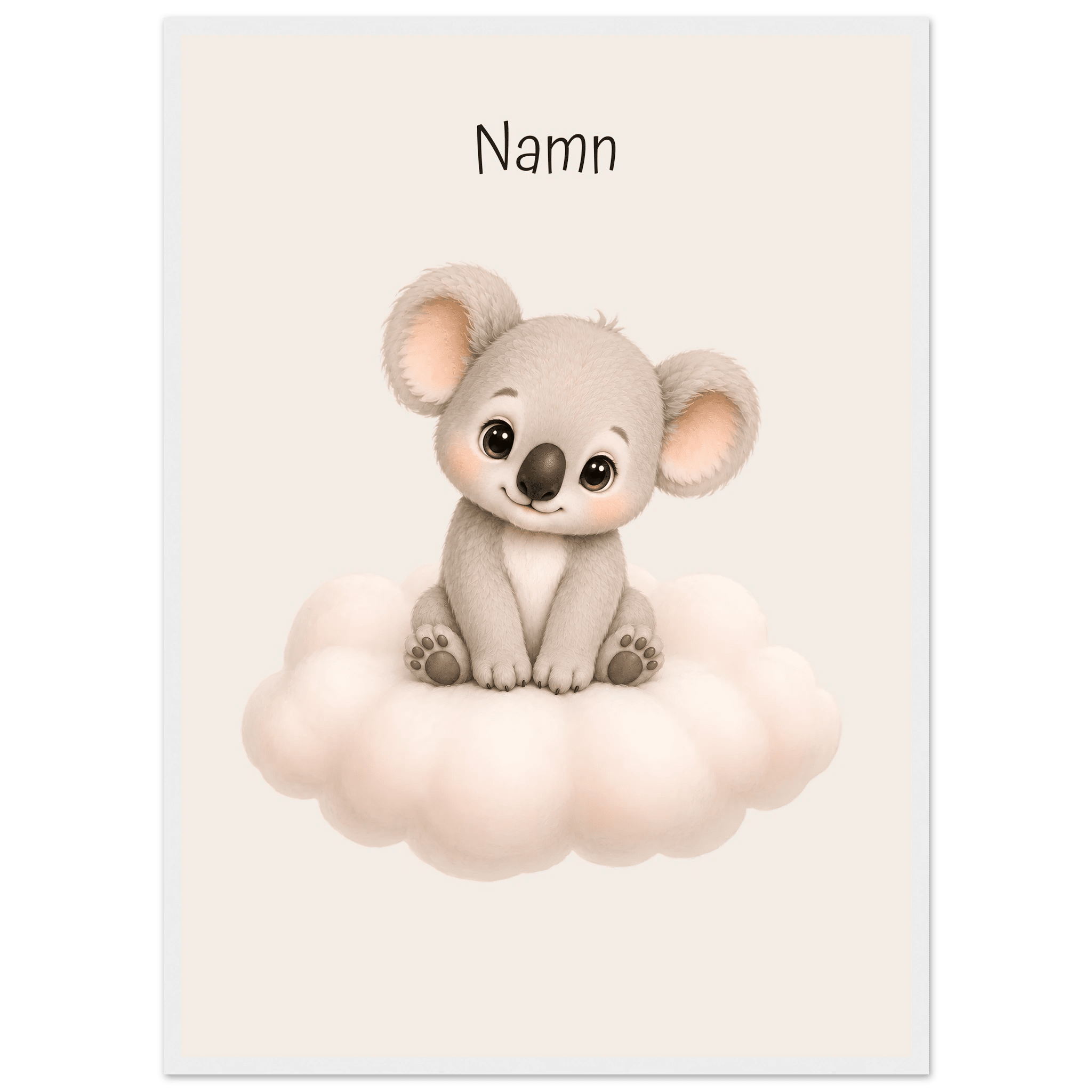 Koala på moln med namn poster
