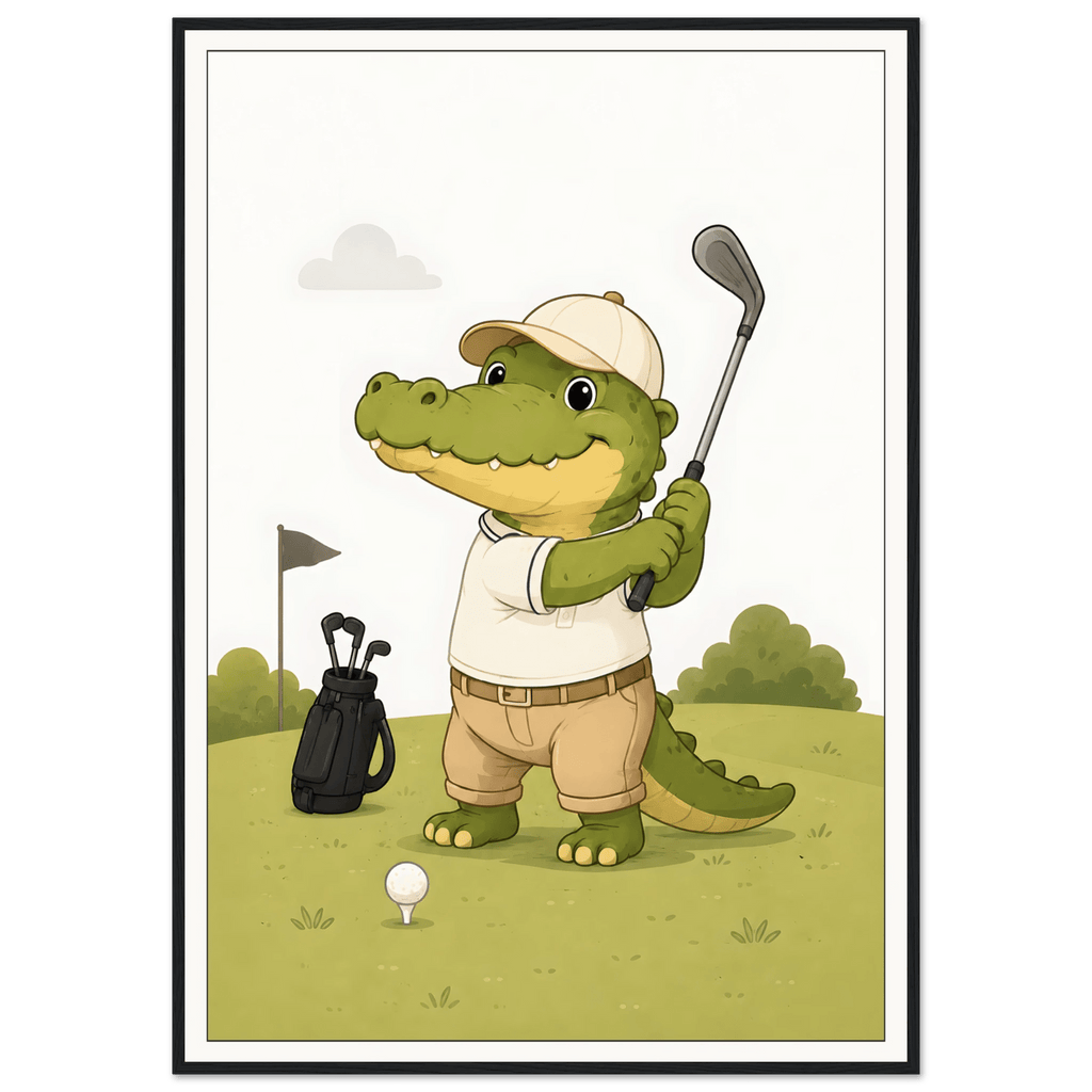 Krokodil spelar golf poster