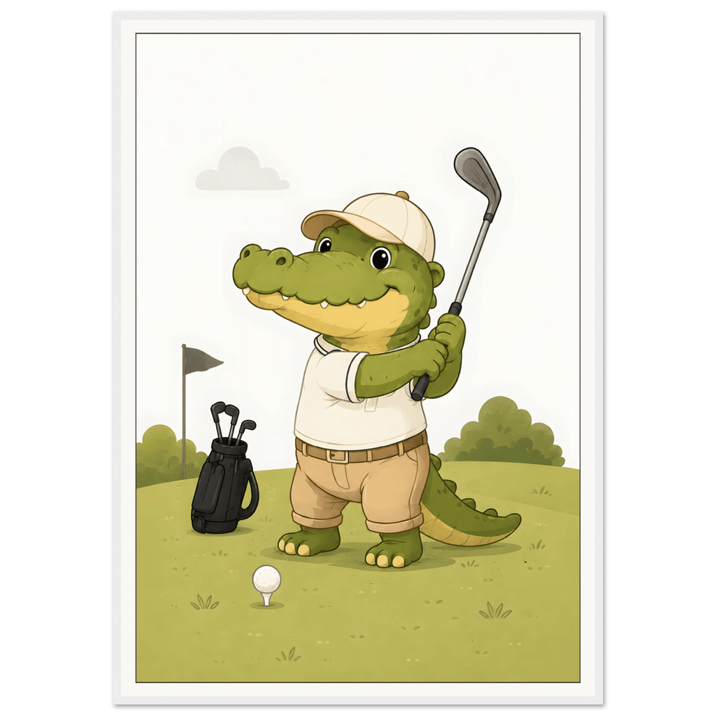 Krokodil spelar golf poster