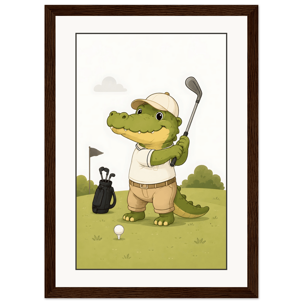 Krokodil spelar golf poster