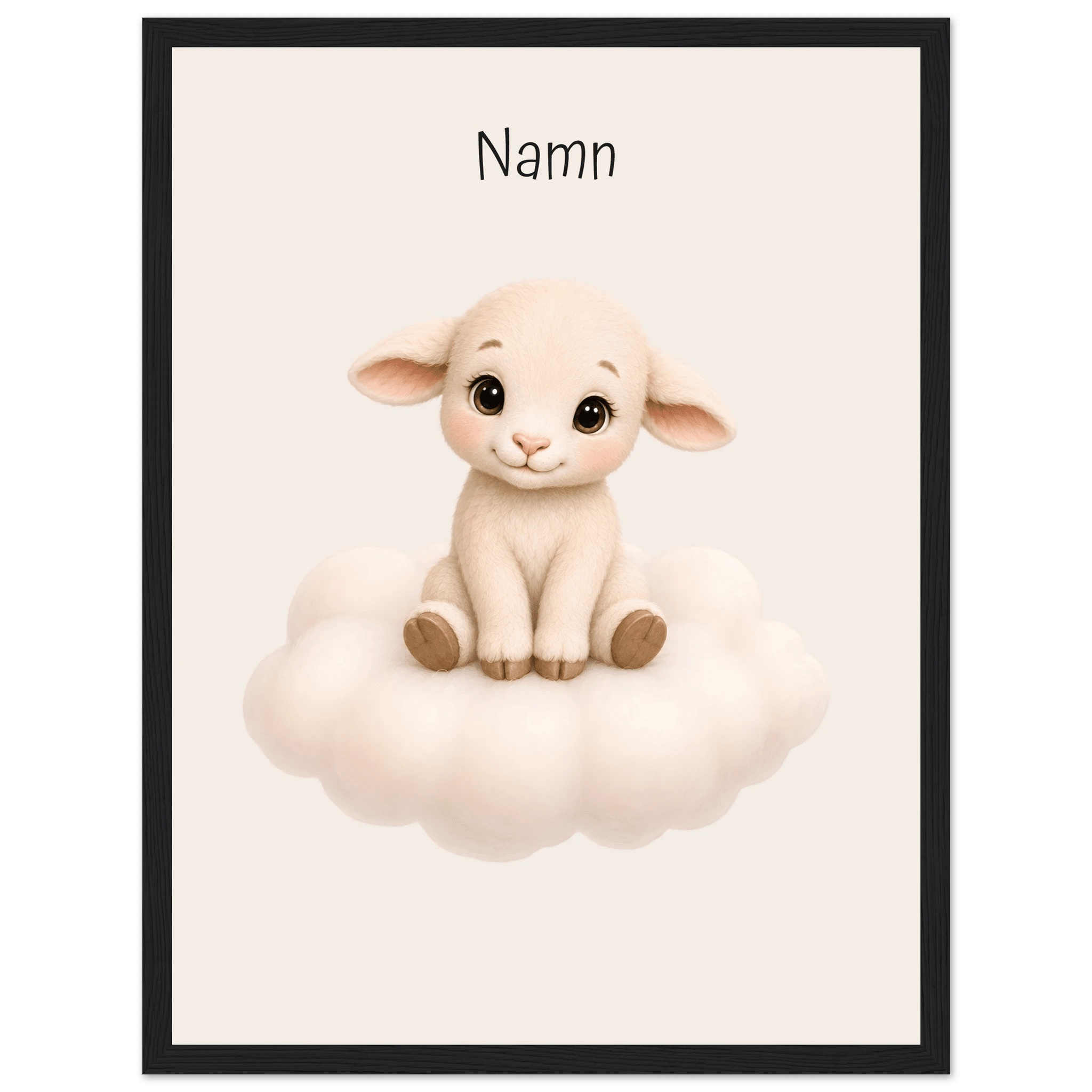 Lamm på moln med namn poster