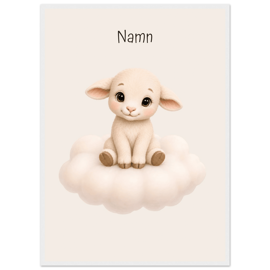 Lamm på moln med namn poster