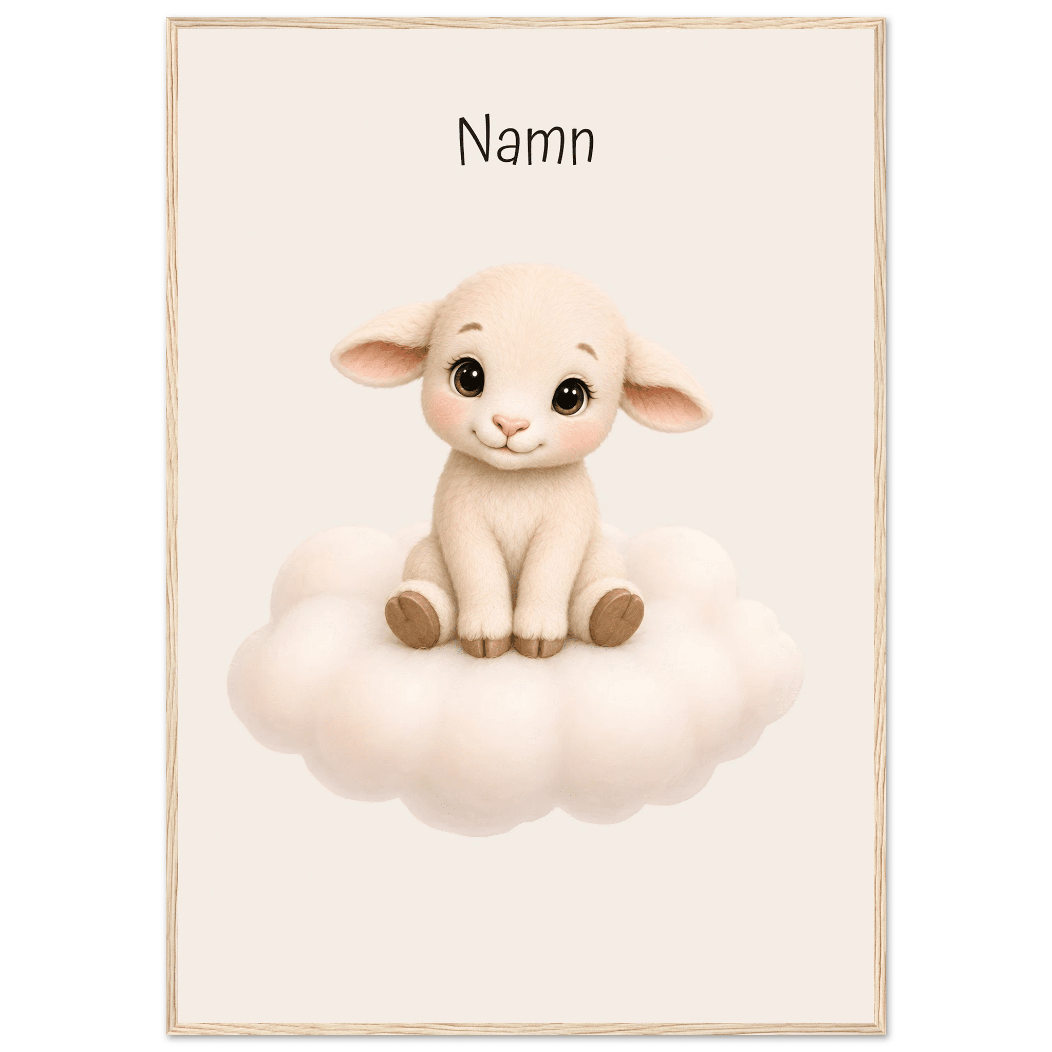 Lamm på moln med namn poster