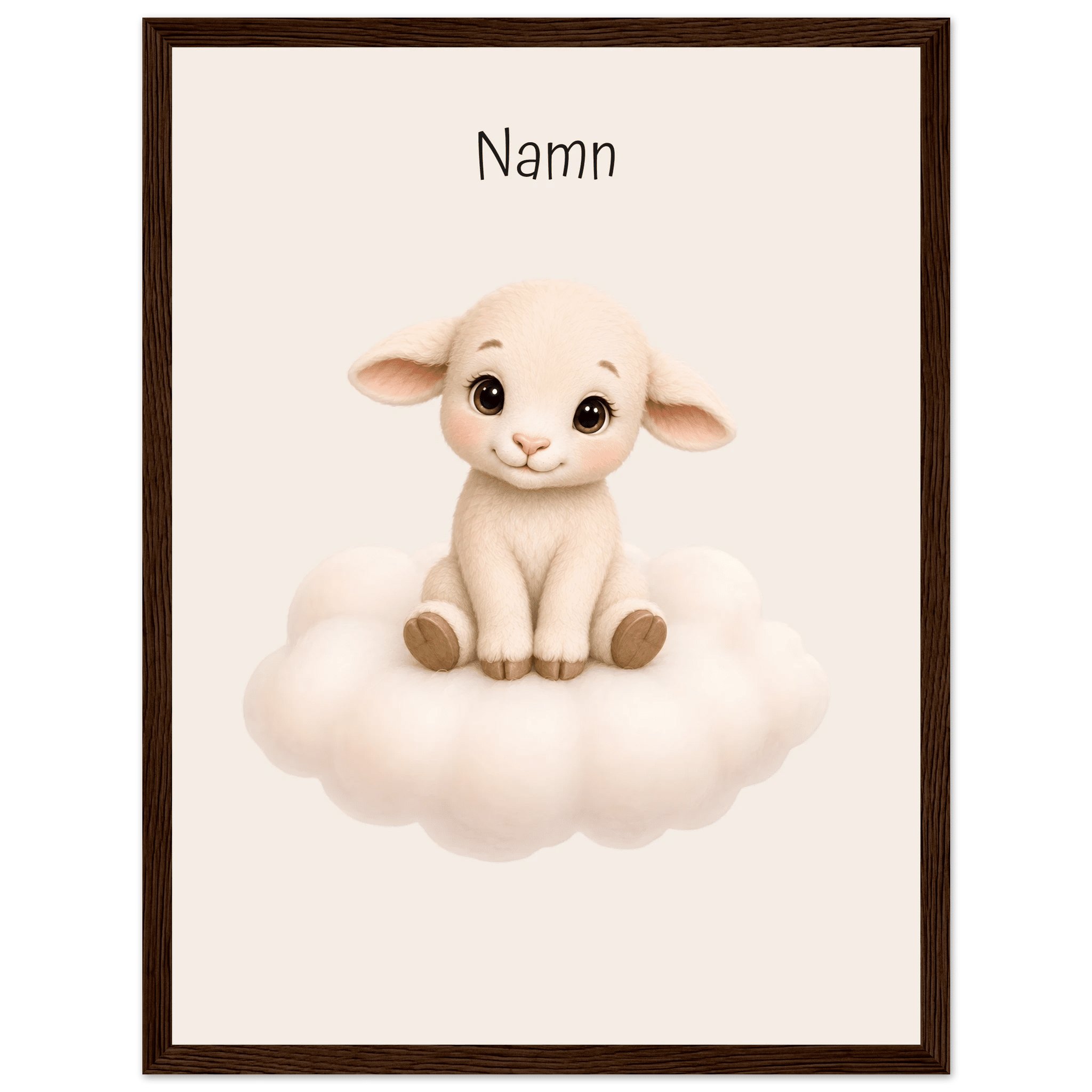 Lamm på moln med namn poster