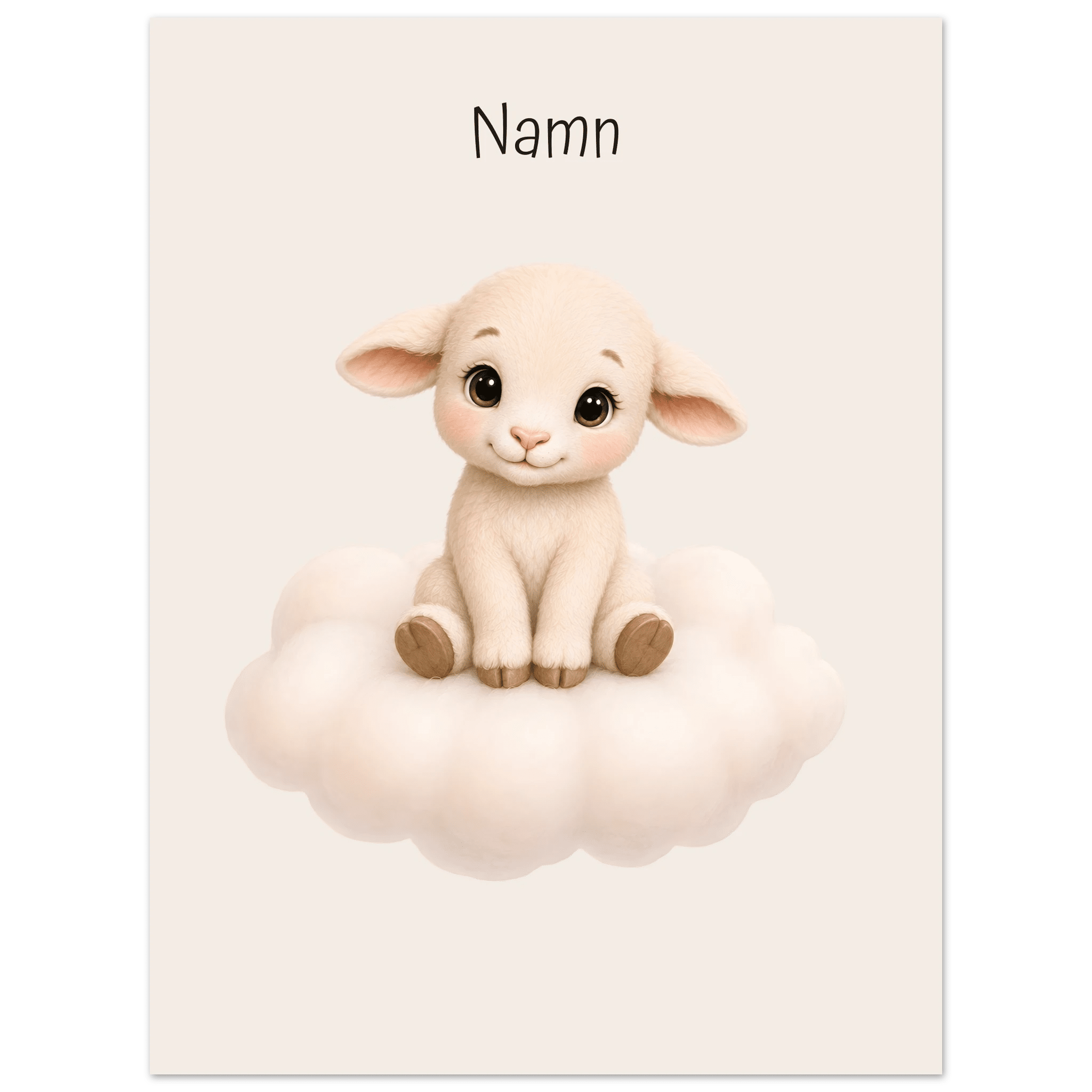 Lamm på moln med namn poster