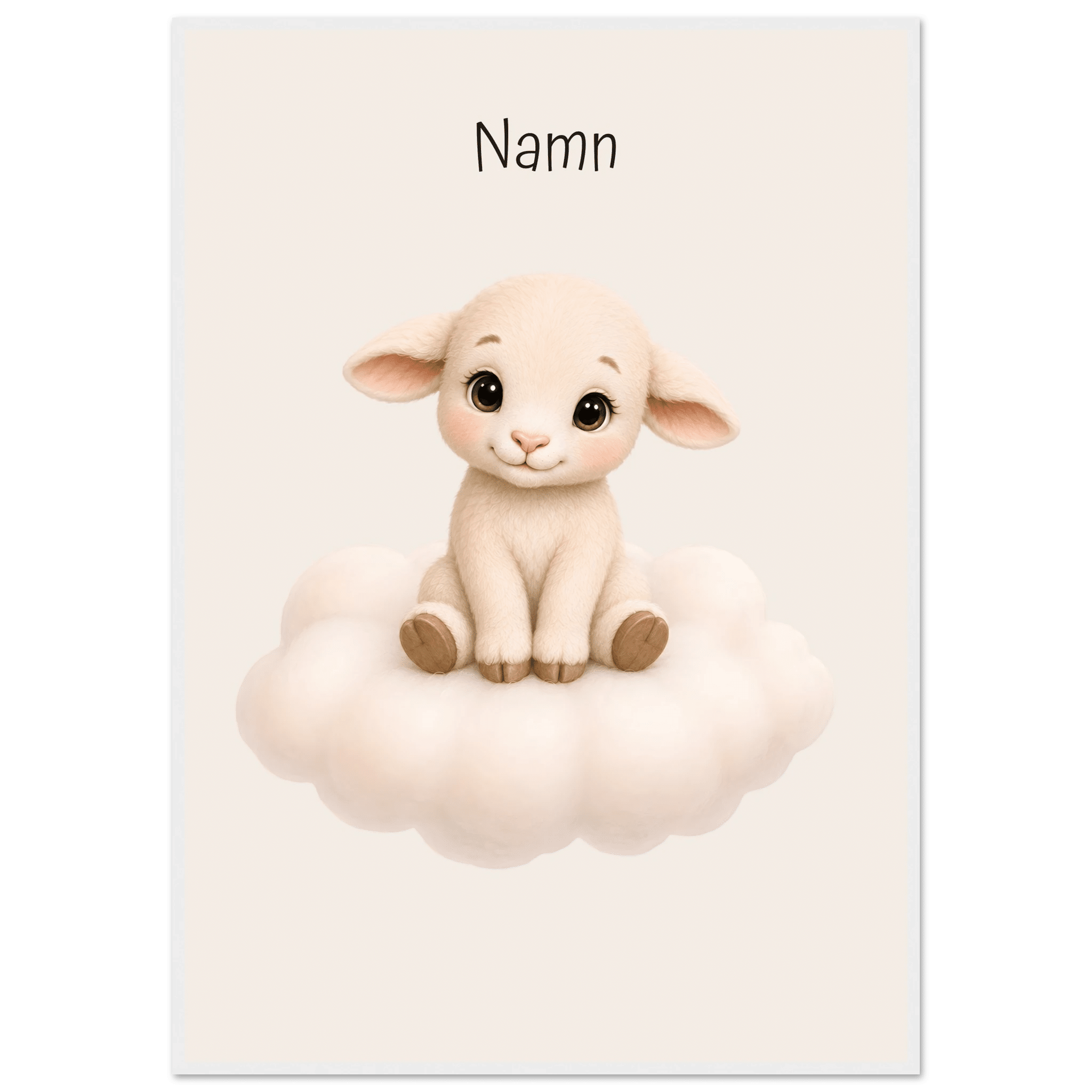 Lamm på moln med namn poster