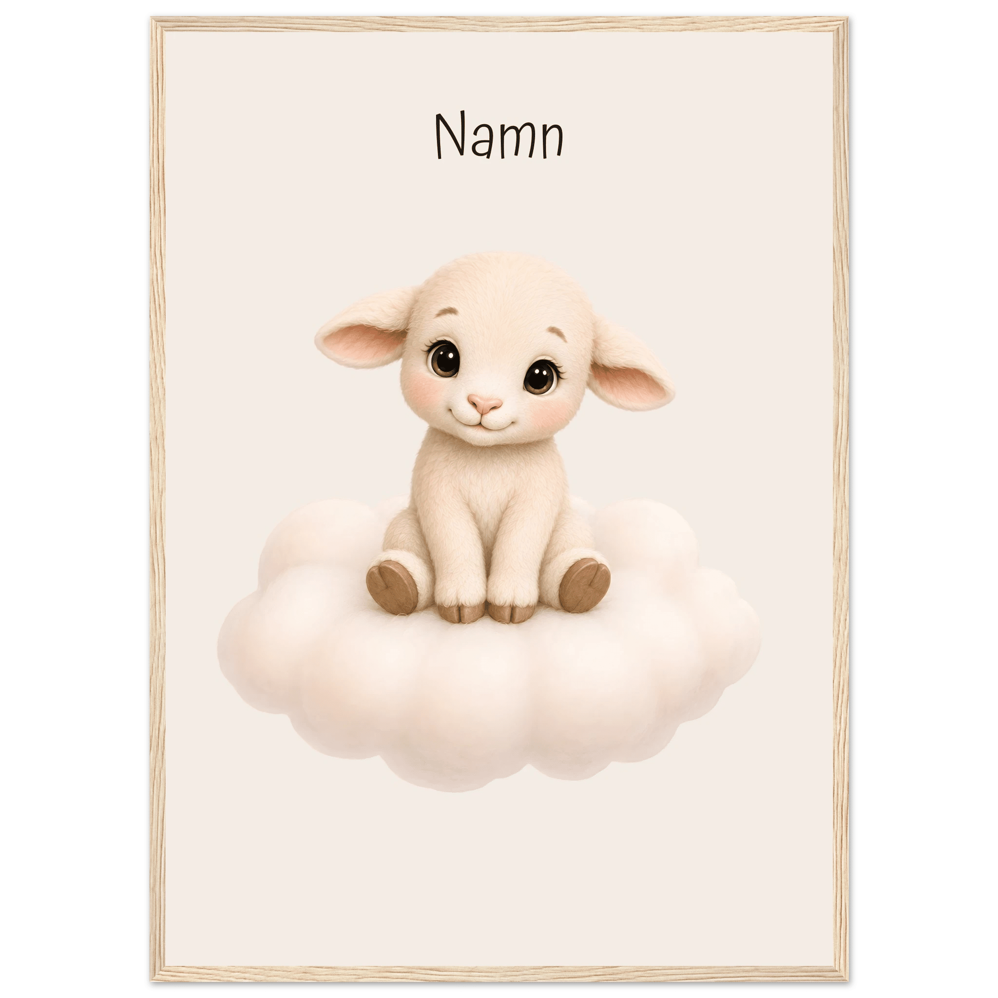 Lamm på moln med namn poster