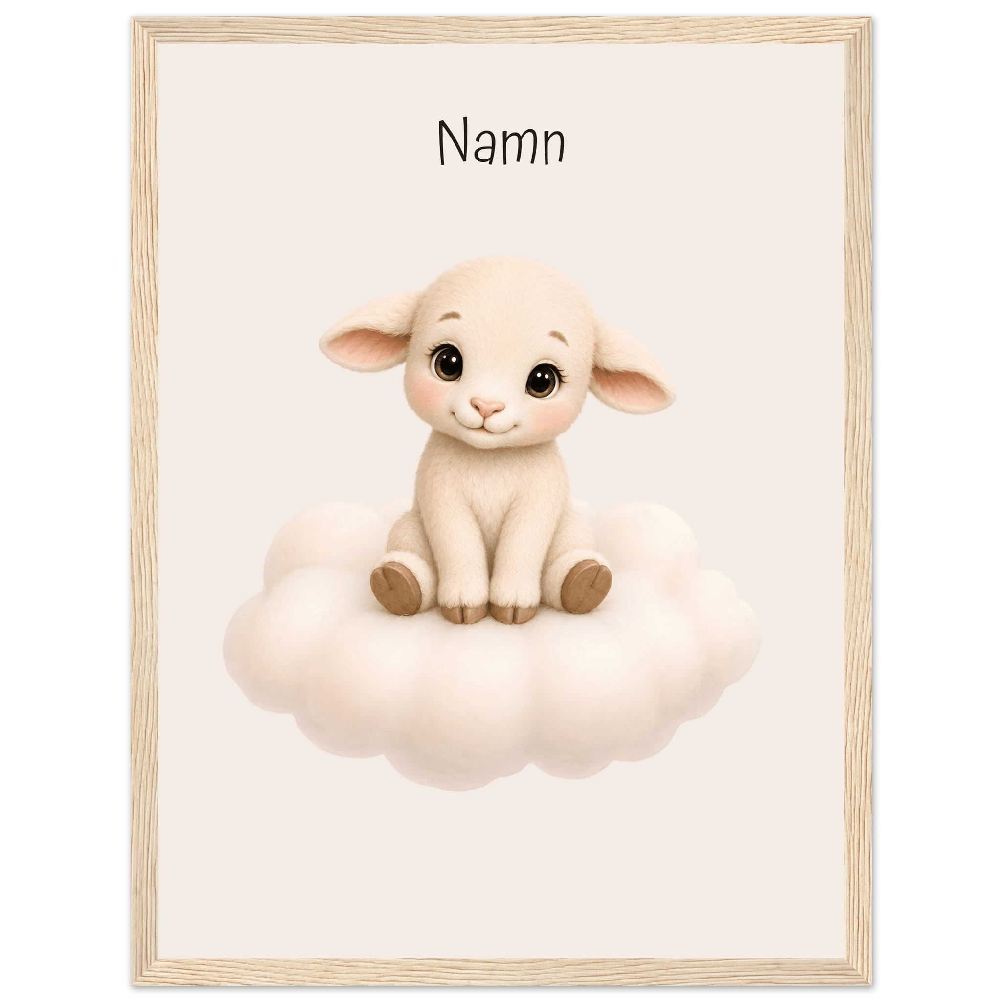 Lamm på moln med namn poster