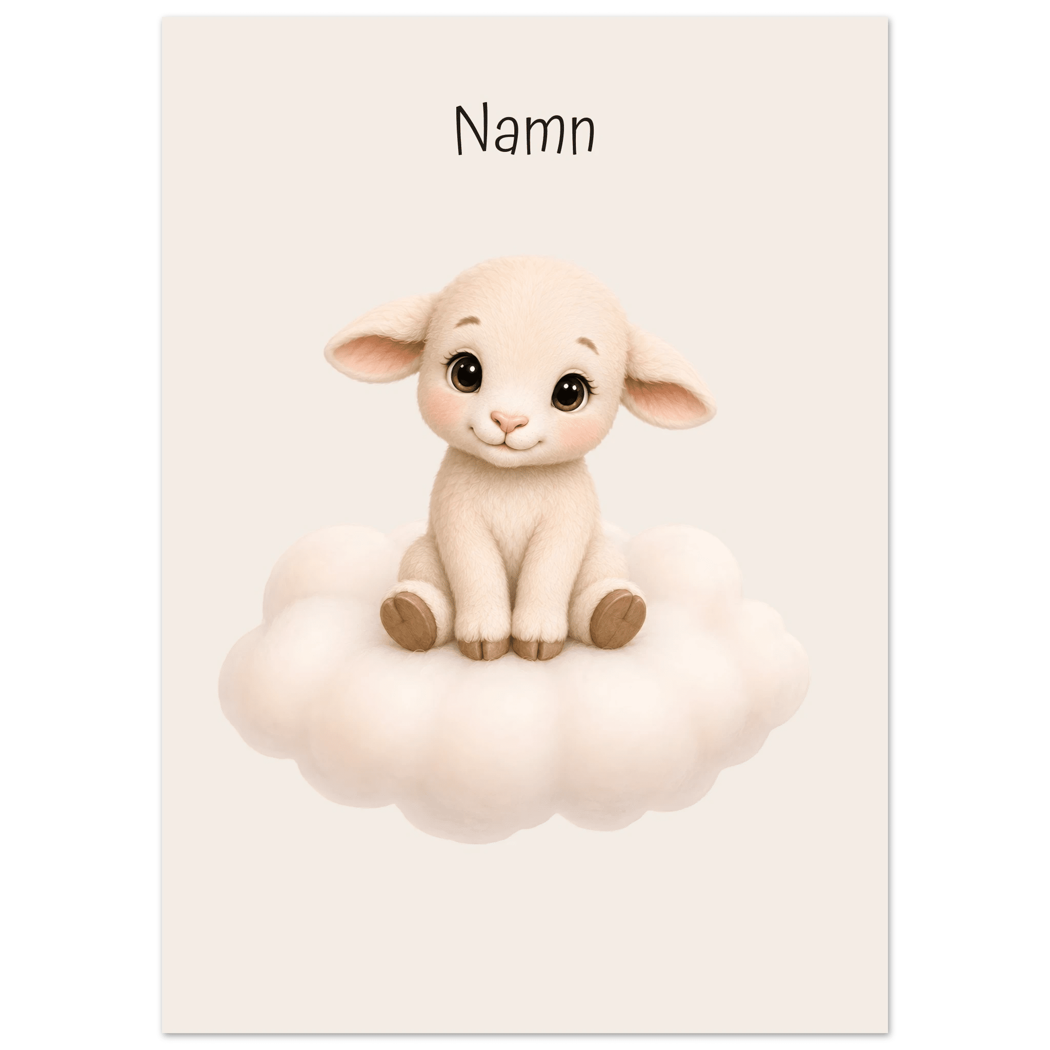 Lamm på moln med namn poster