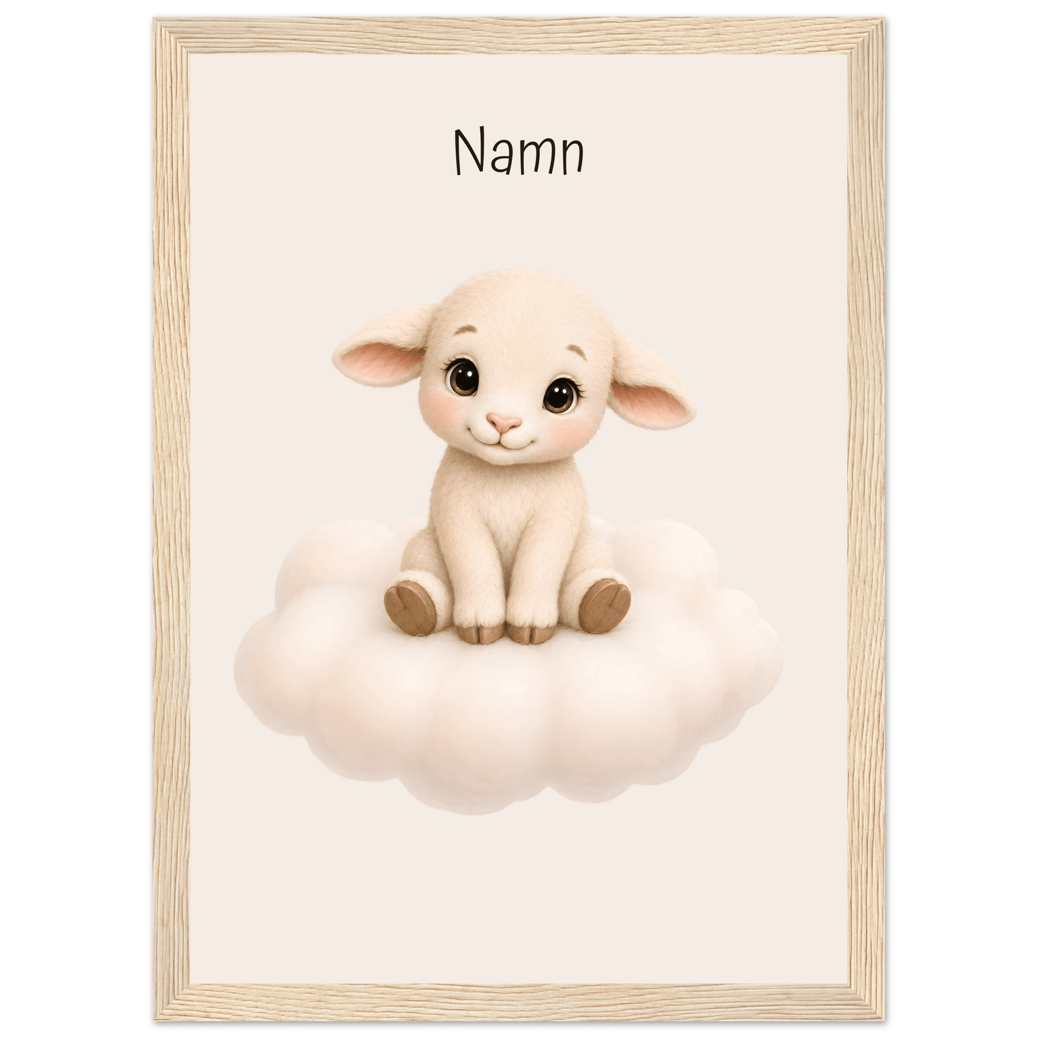 Lamm på moln med namn poster