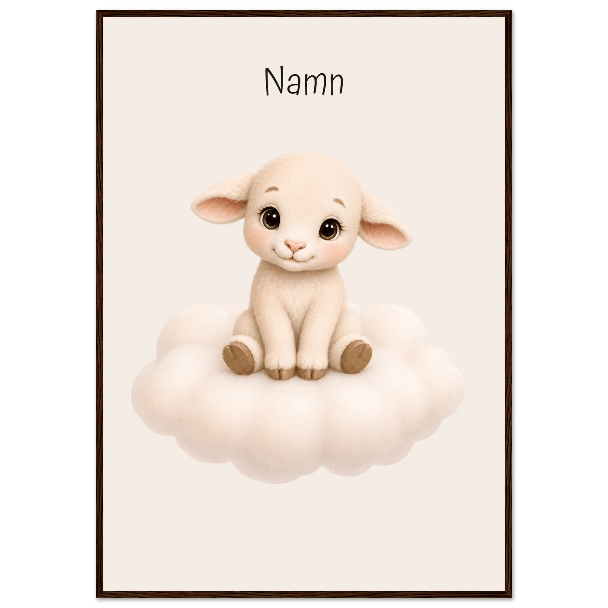 Lamm på moln med namn poster