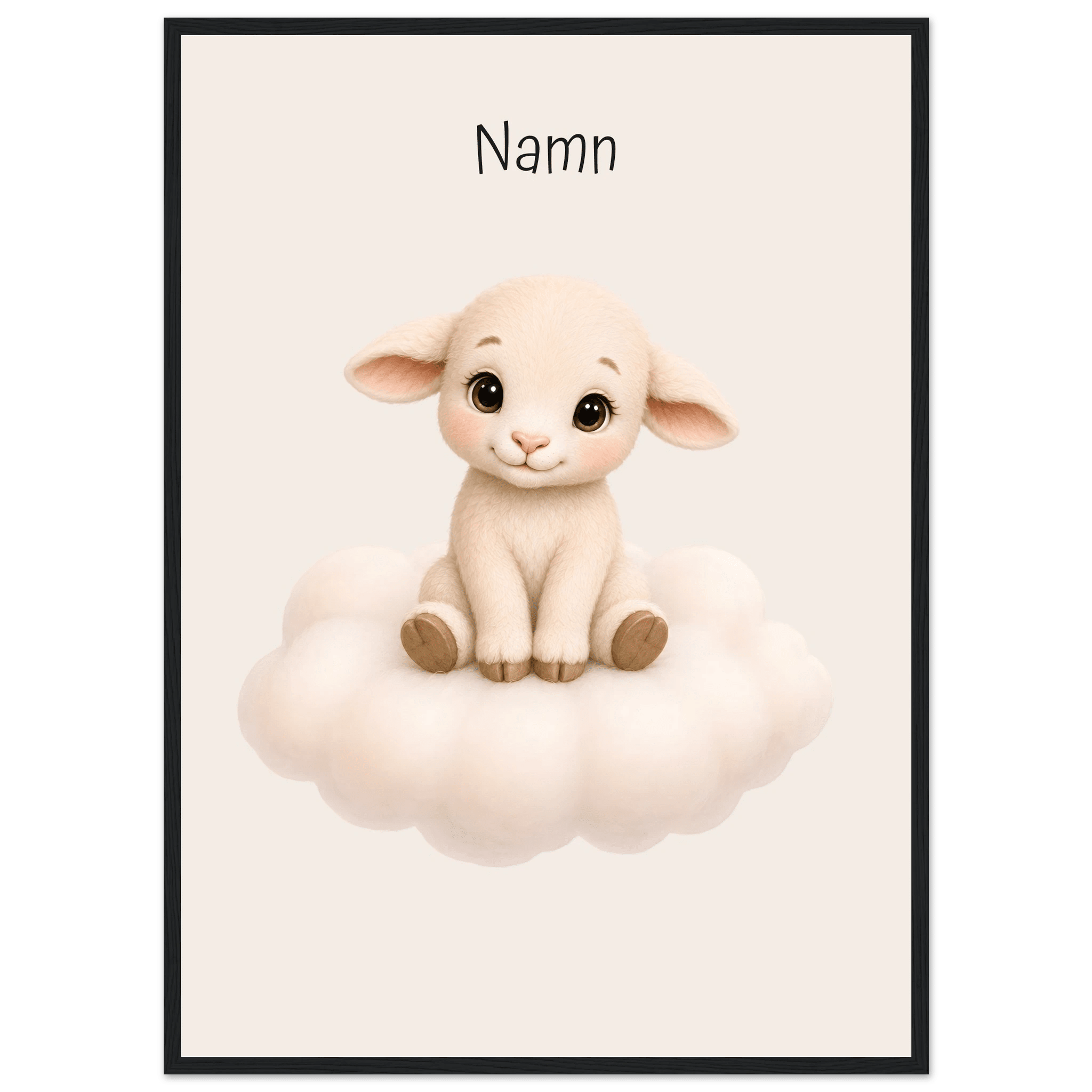 Lamm på moln med namn poster