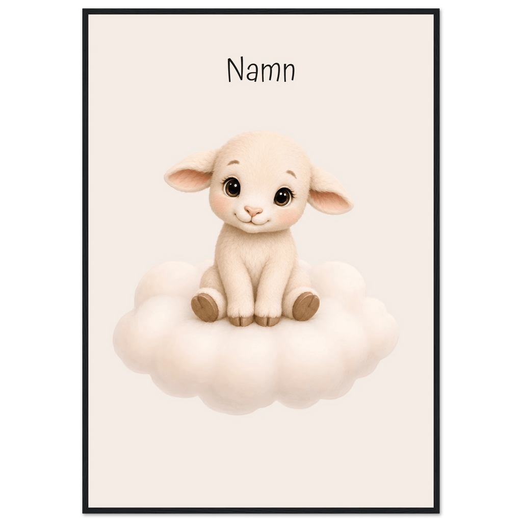 Lamm på moln med namn poster