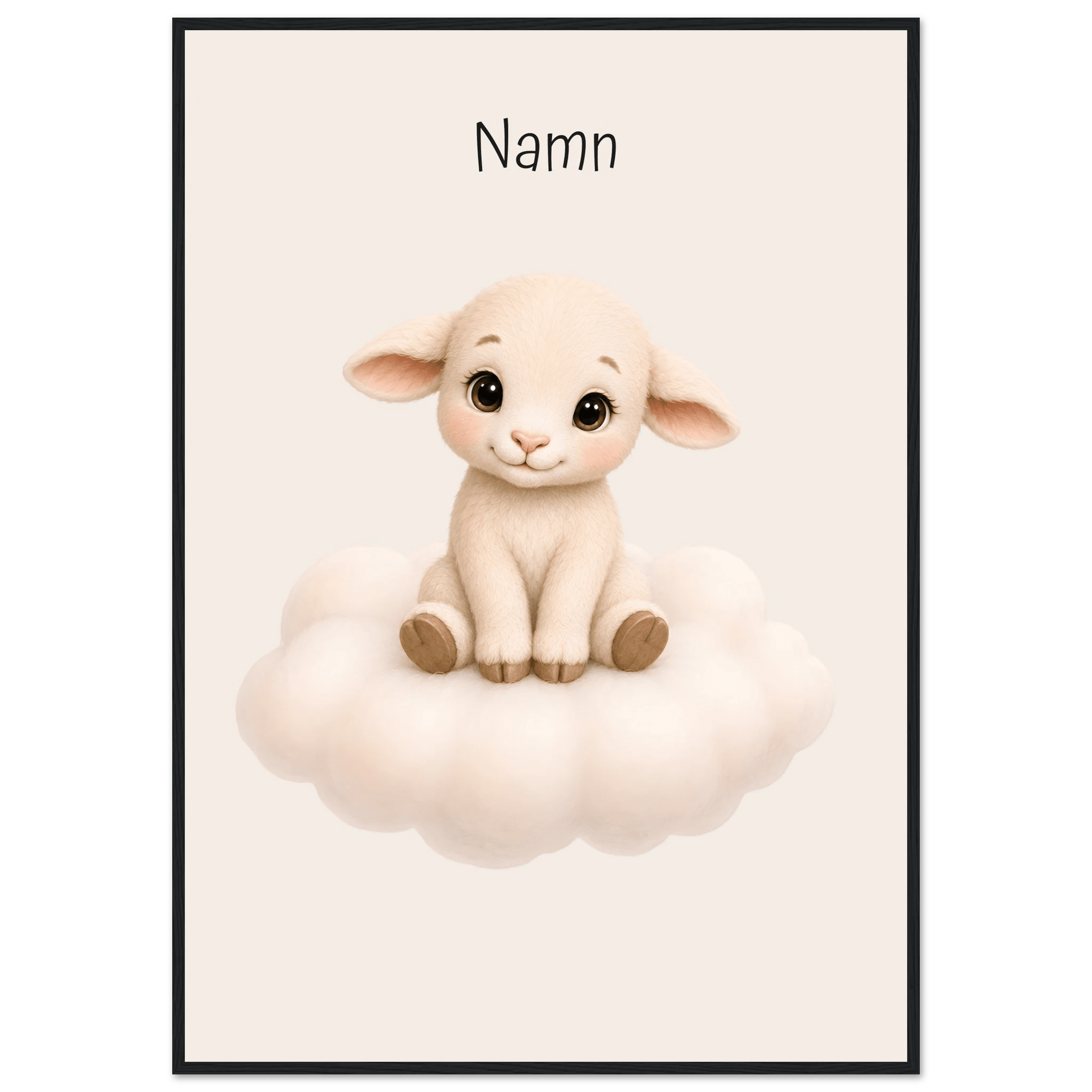 Lamm på moln med namn poster