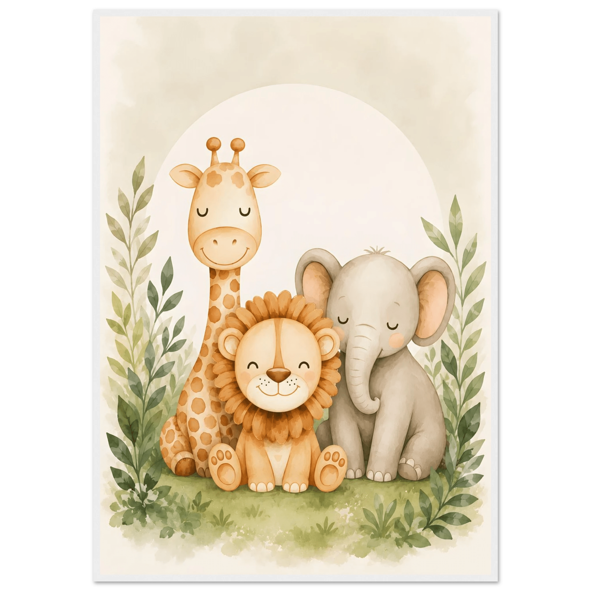 Lejon, elefant giraff poster poster