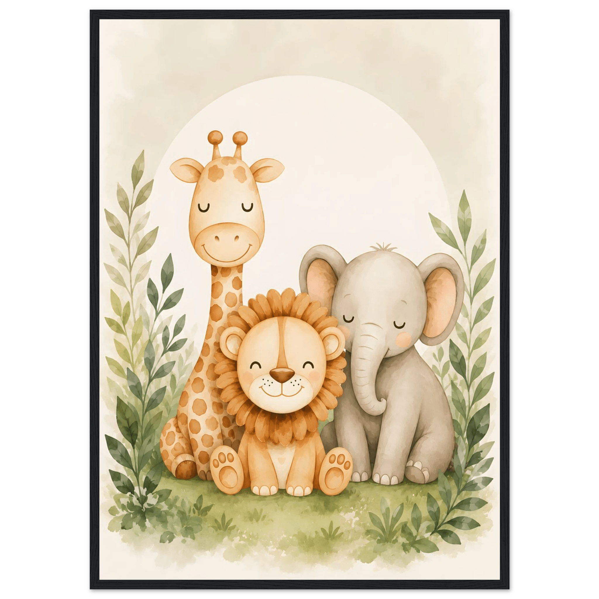 Lejon, elefant giraff poster poster