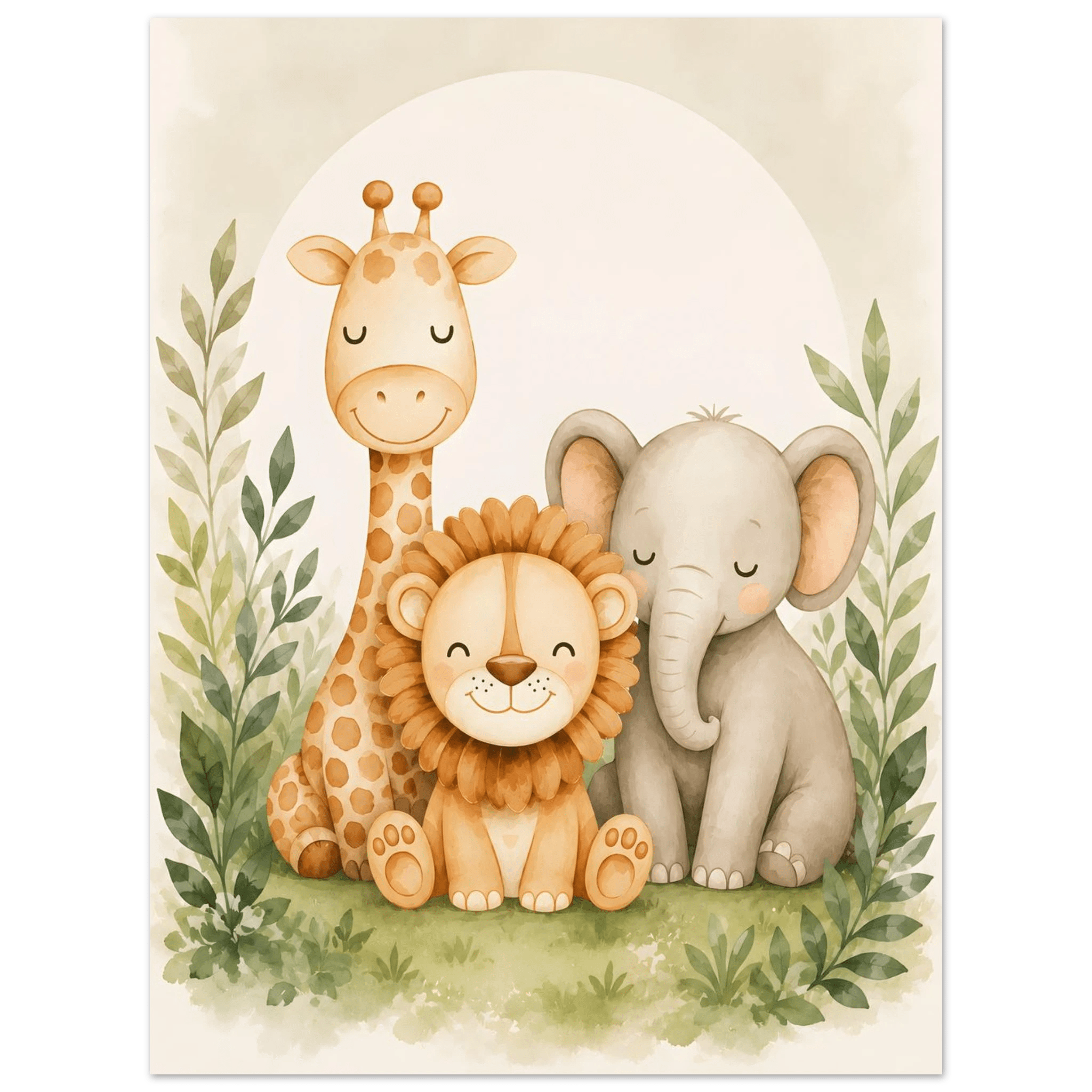 Lejon, elefant giraff poster poster