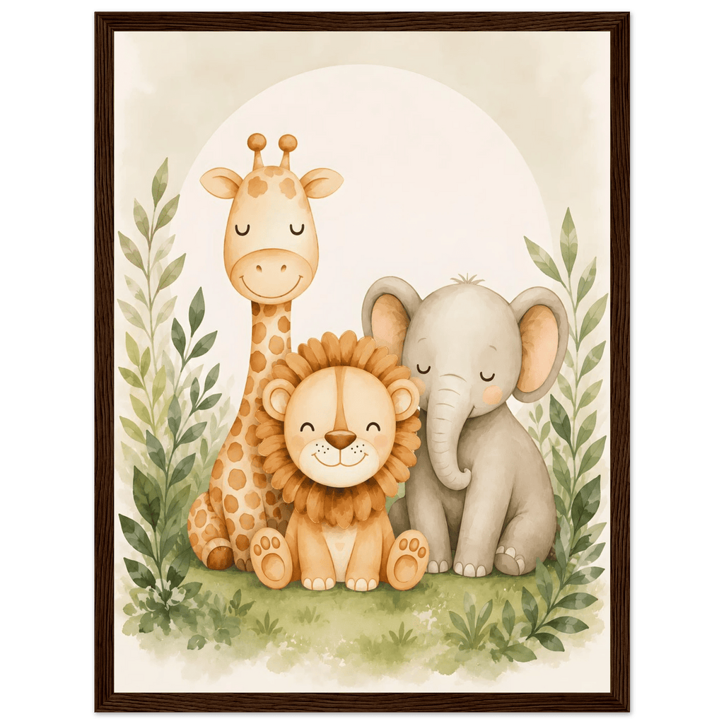 Lejon, elefant giraff poster poster