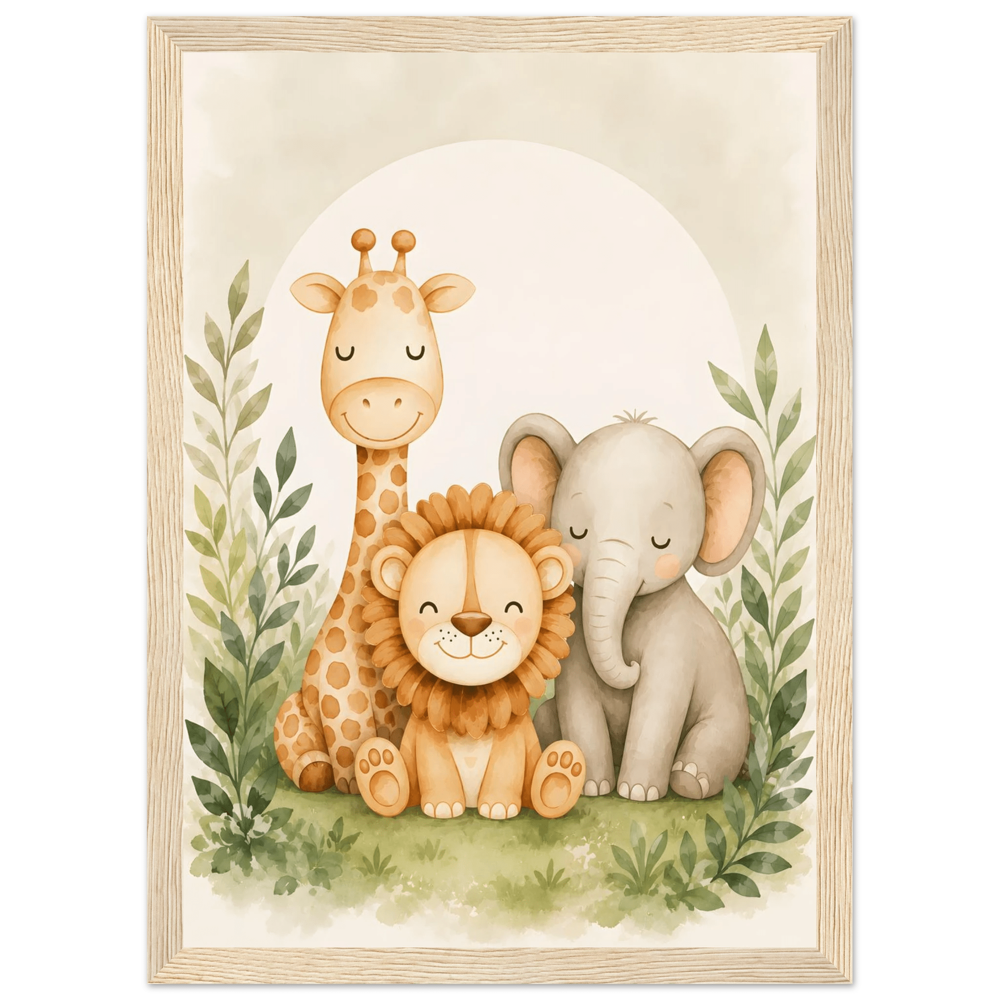Lejon, elefant giraff poster poster