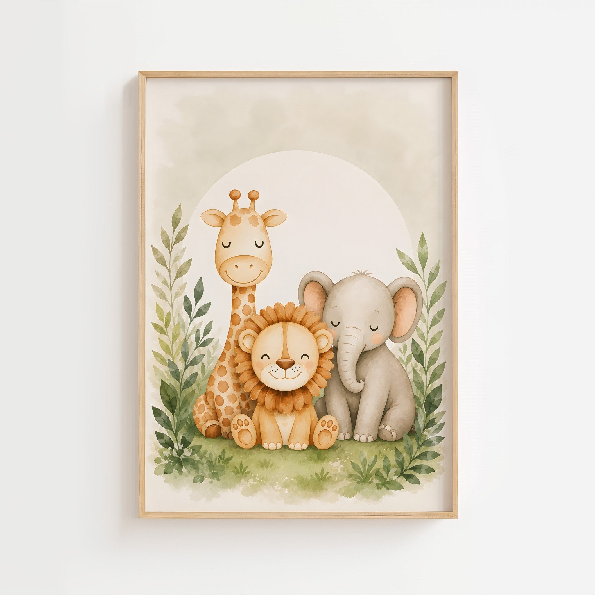 Lejon, elefant giraff poster poster