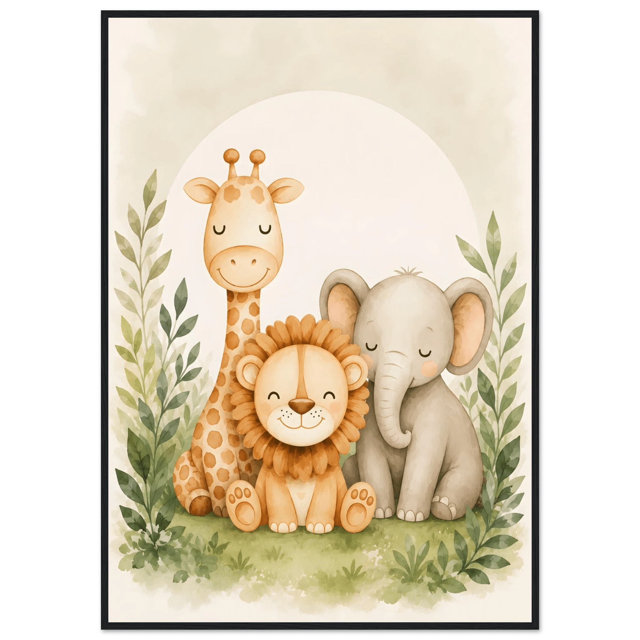 Lejon, elefant giraff poster poster