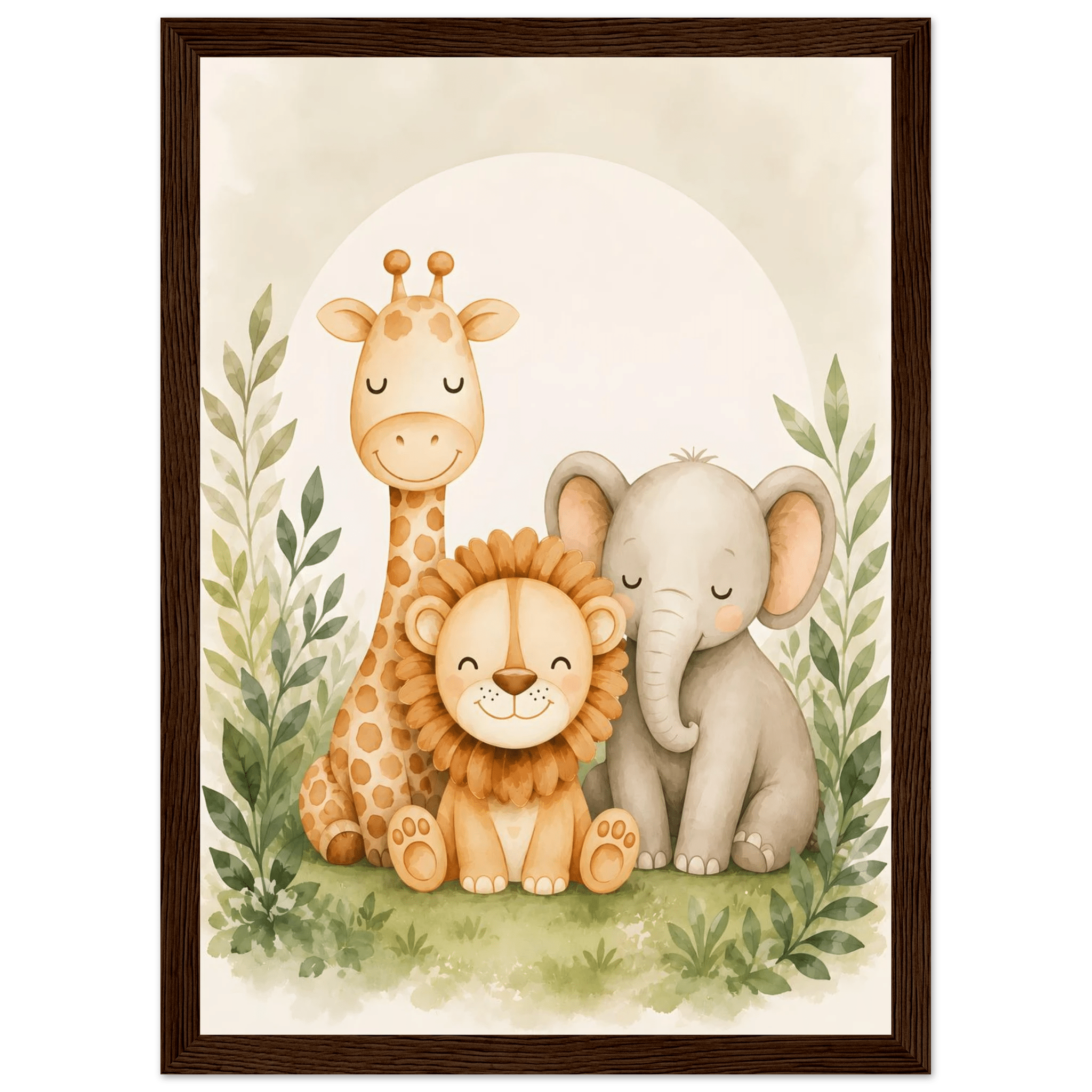 Lejon, elefant giraff poster poster