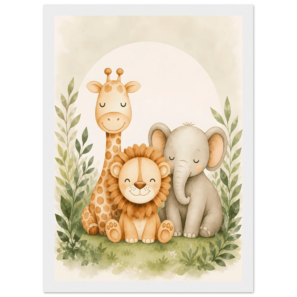 Lejon, elefant giraff poster poster