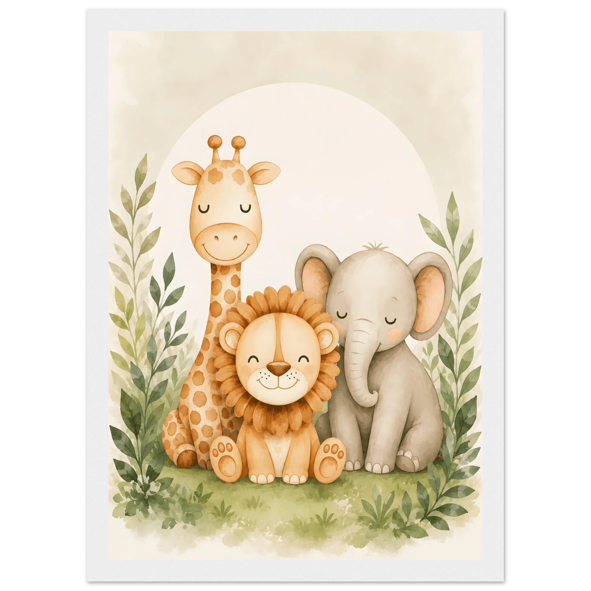 Lejon, elefant giraff poster poster