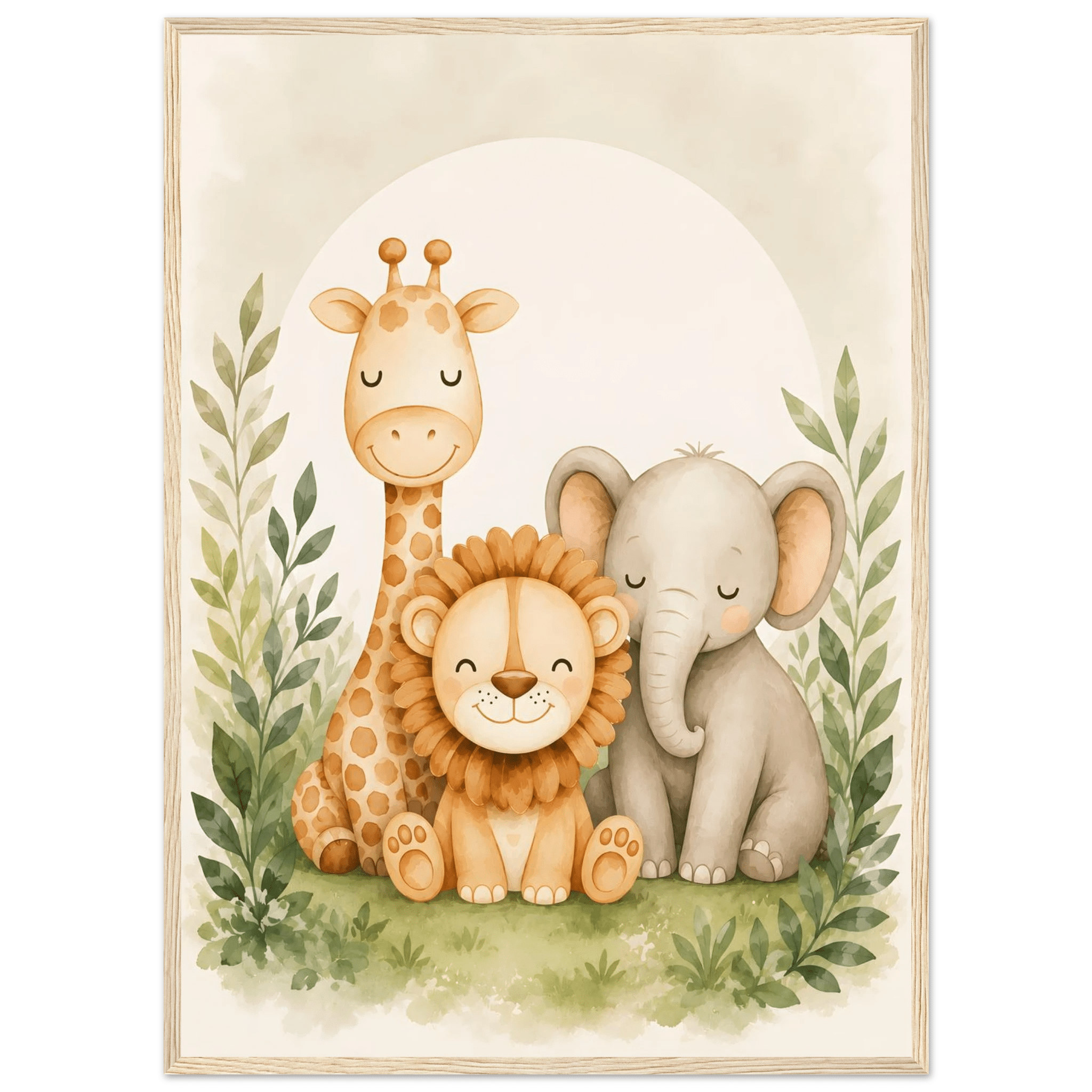Lejon, elefant giraff poster poster