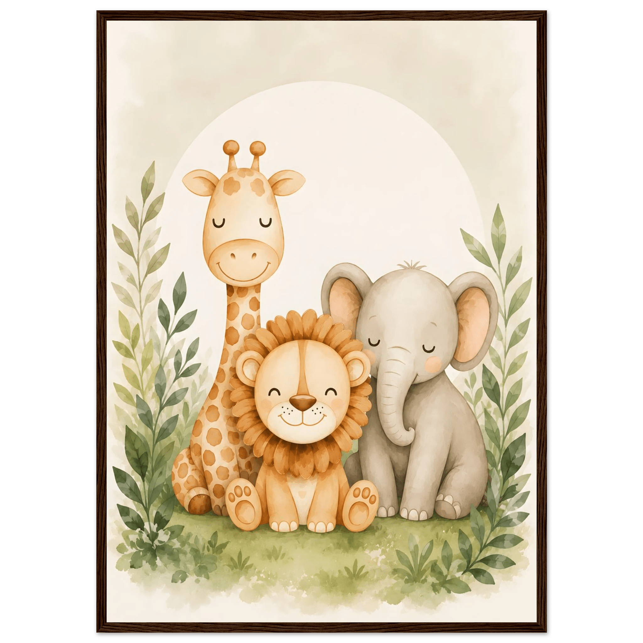 Lejon, elefant giraff poster poster