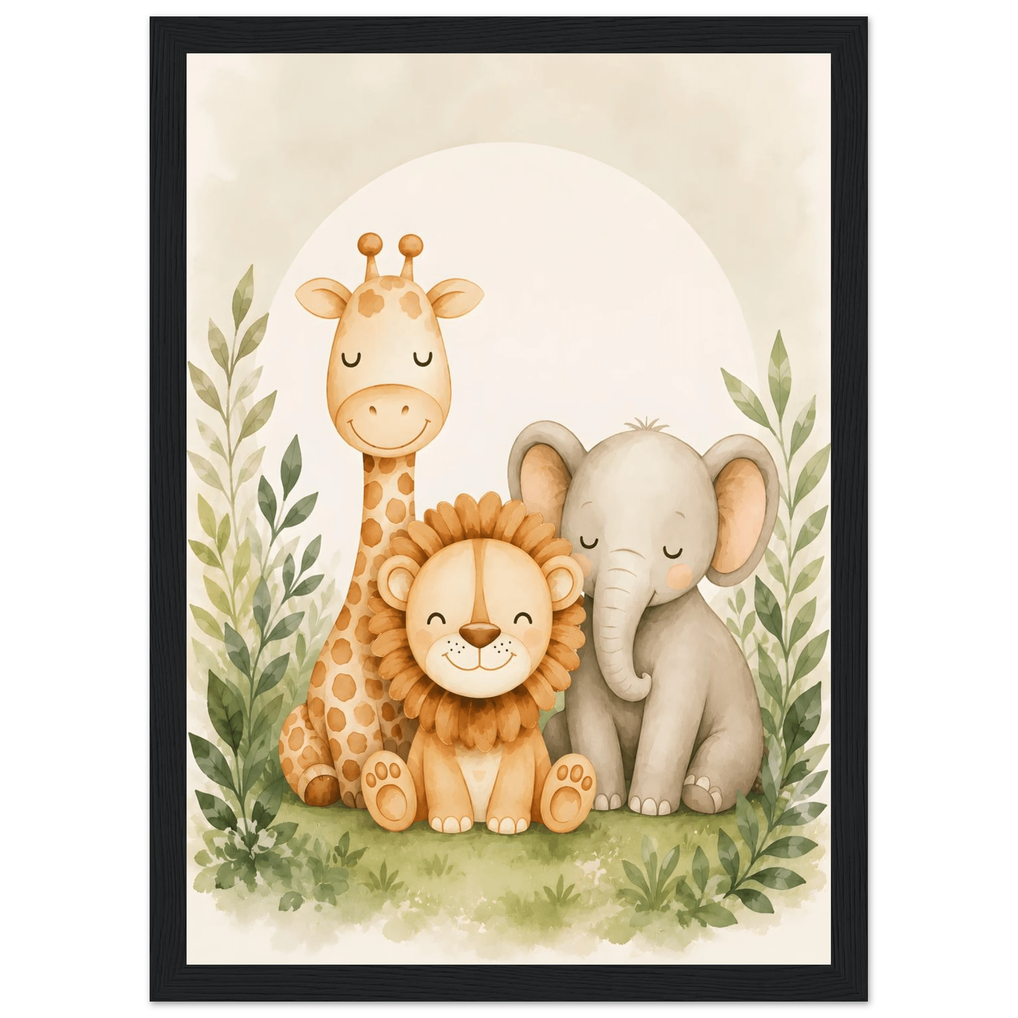 Lejon, elefant giraff poster poster