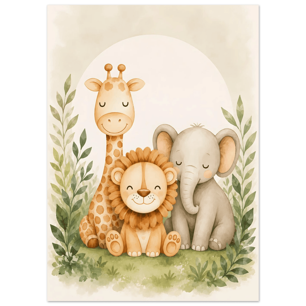 Lejon, elefant giraff poster poster