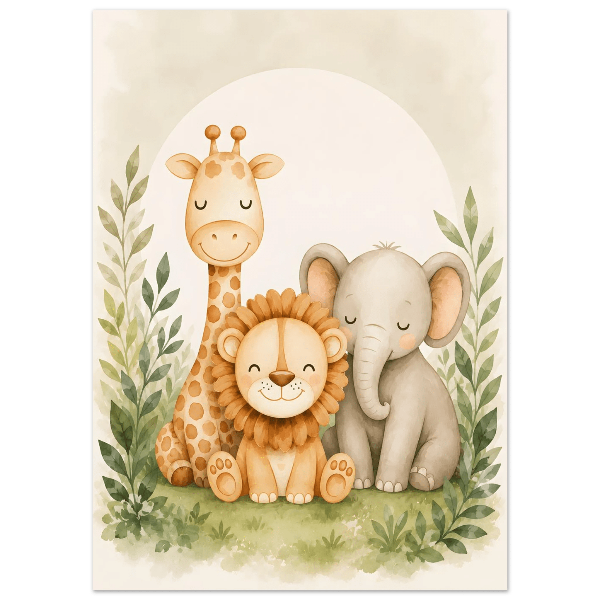 Lejon, elefant giraff poster poster
