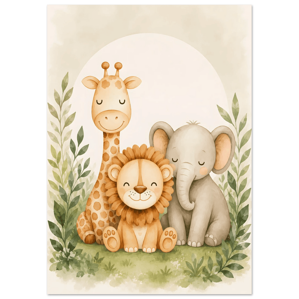 Lejon, elefant giraff poster poster