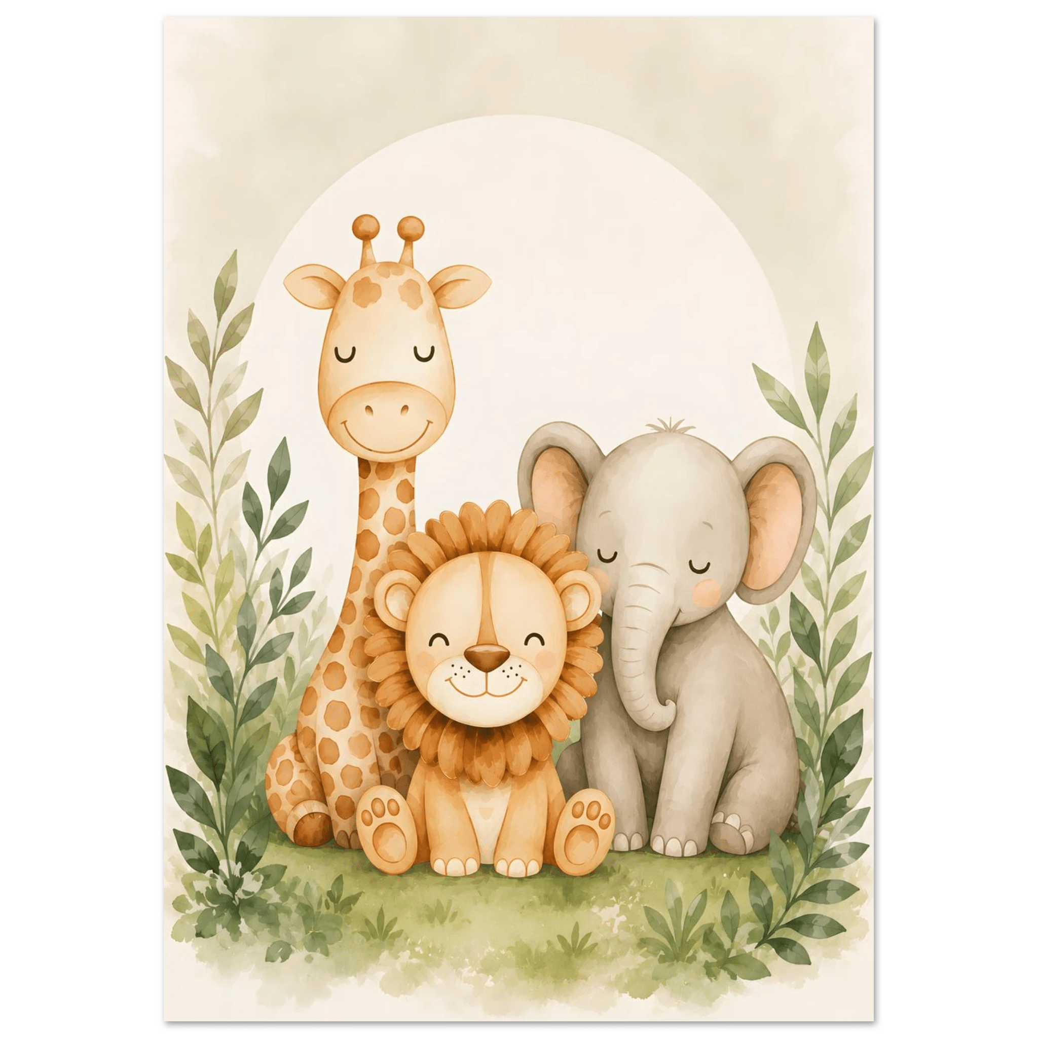 Lejon, elefant giraff poster poster