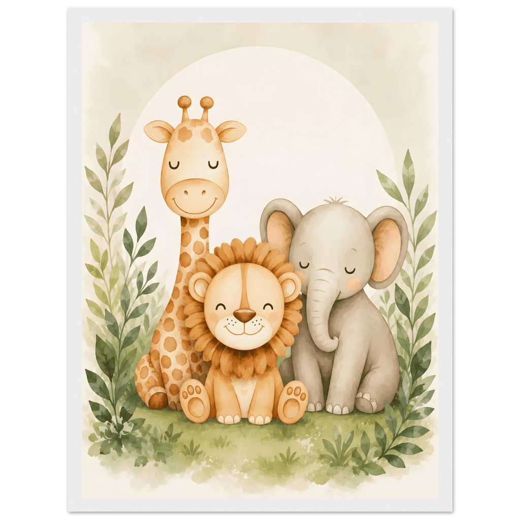 Lejon, elefant giraff poster poster