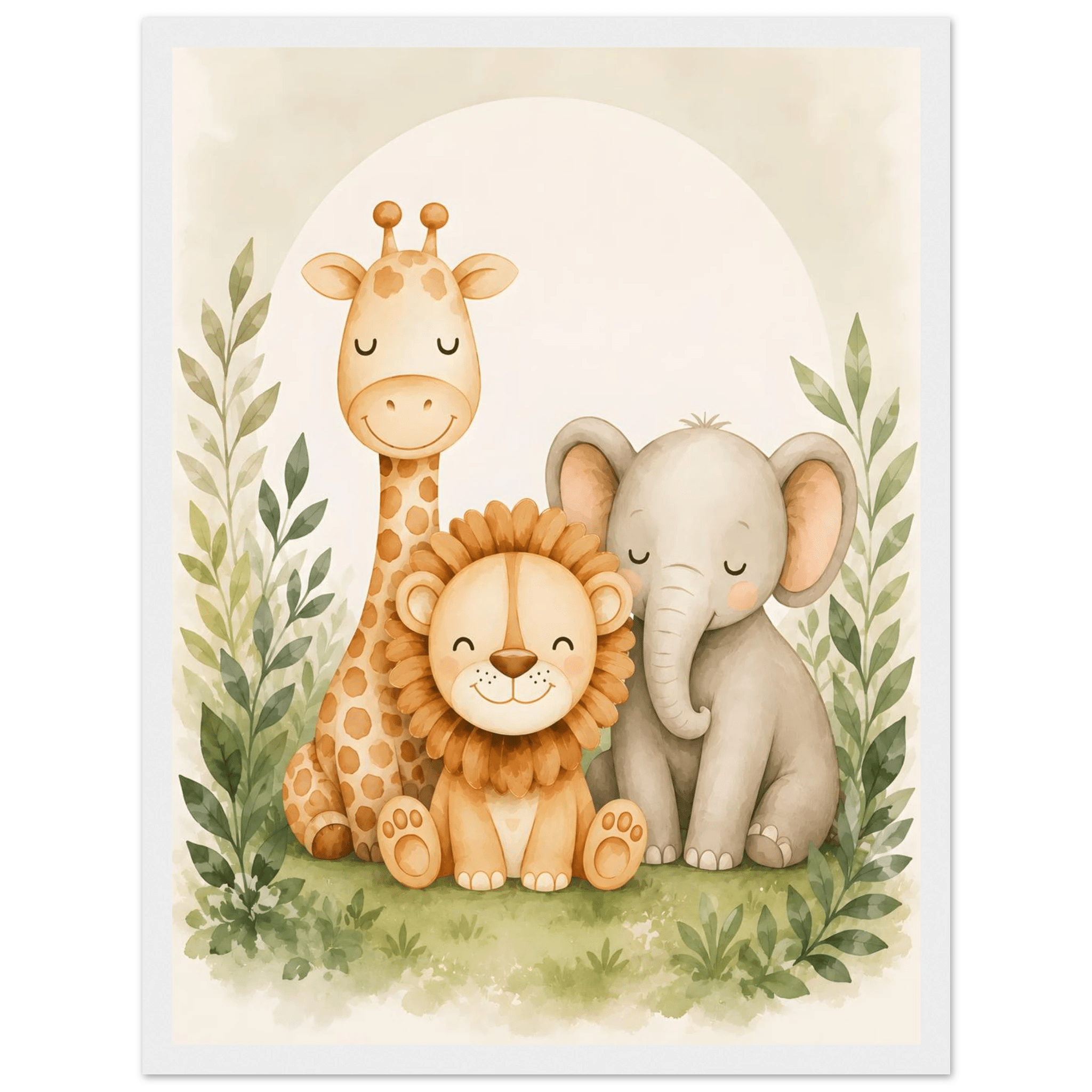 Lejon, elefant giraff poster poster