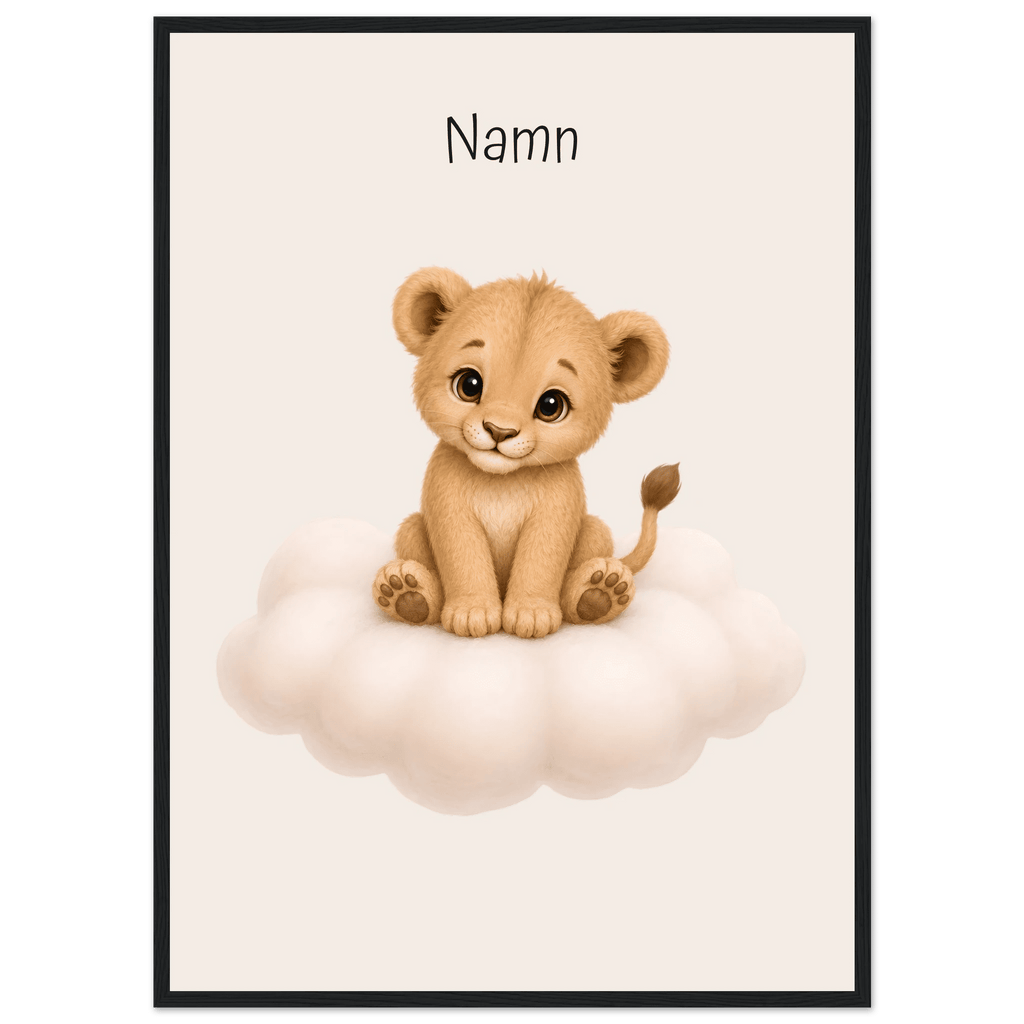 Lejon på moln med namn poster