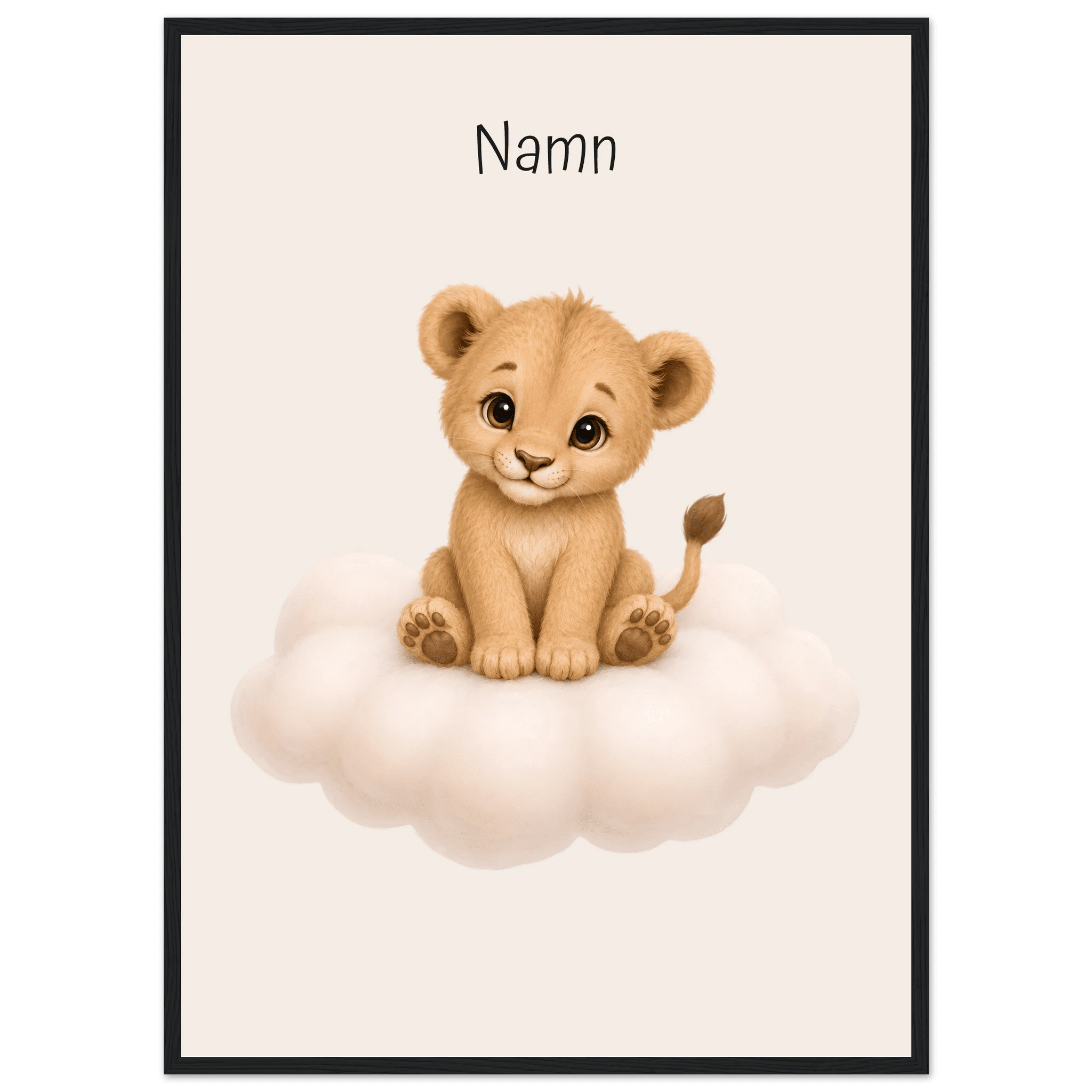 Lejon på moln med namn poster