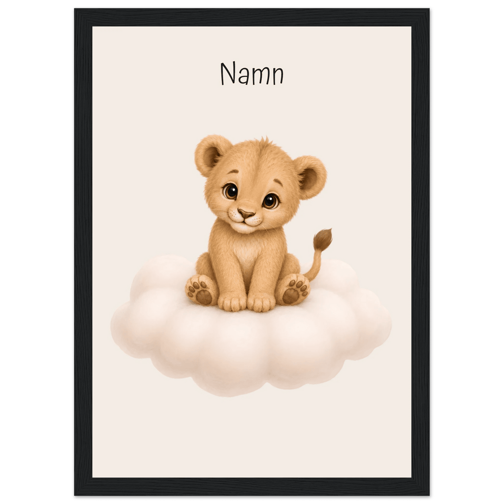 Lejon på moln med namn poster