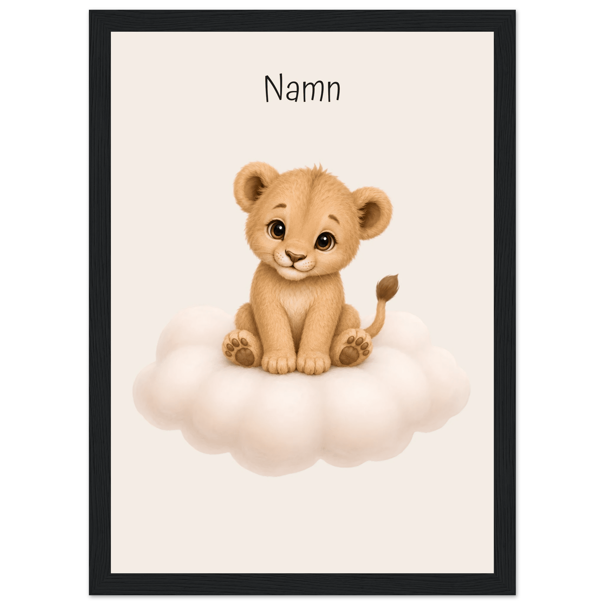Lejon på moln med namn poster