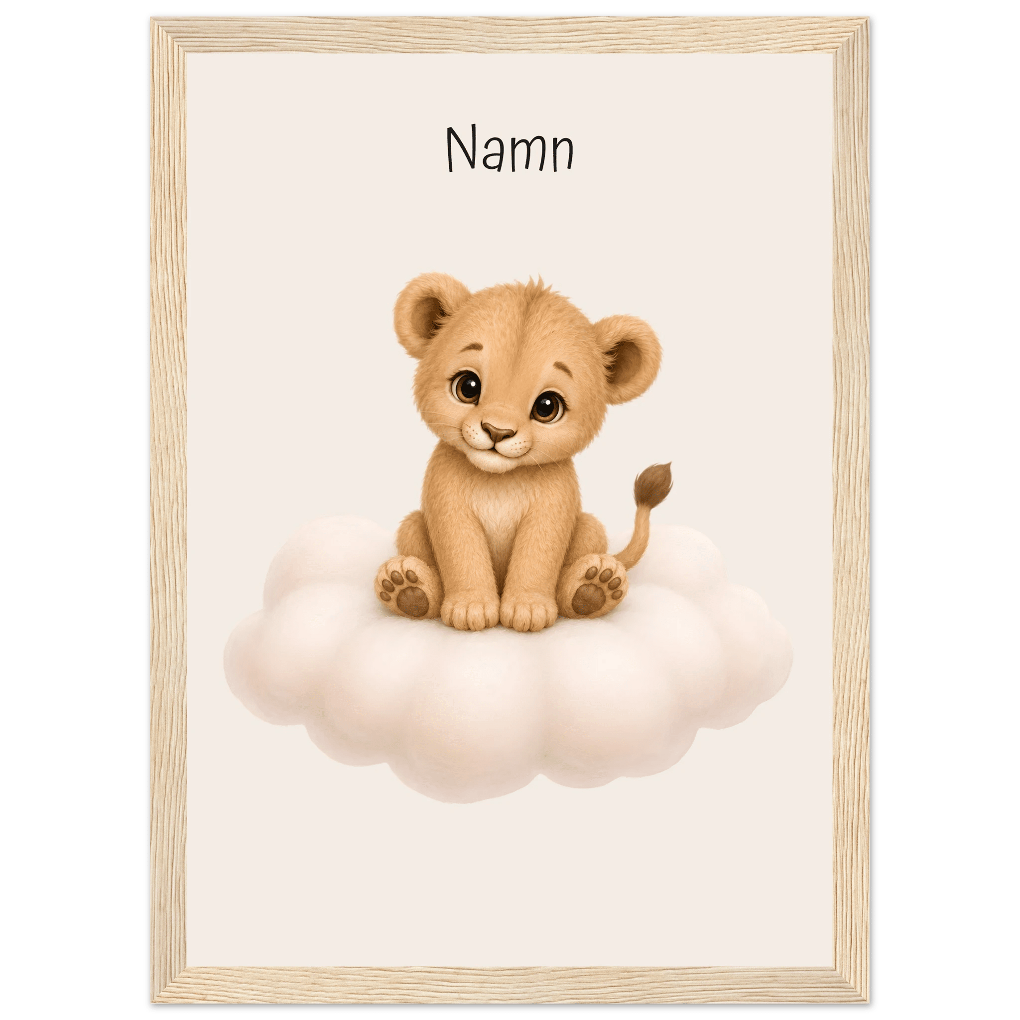 Lejon på moln med namn poster